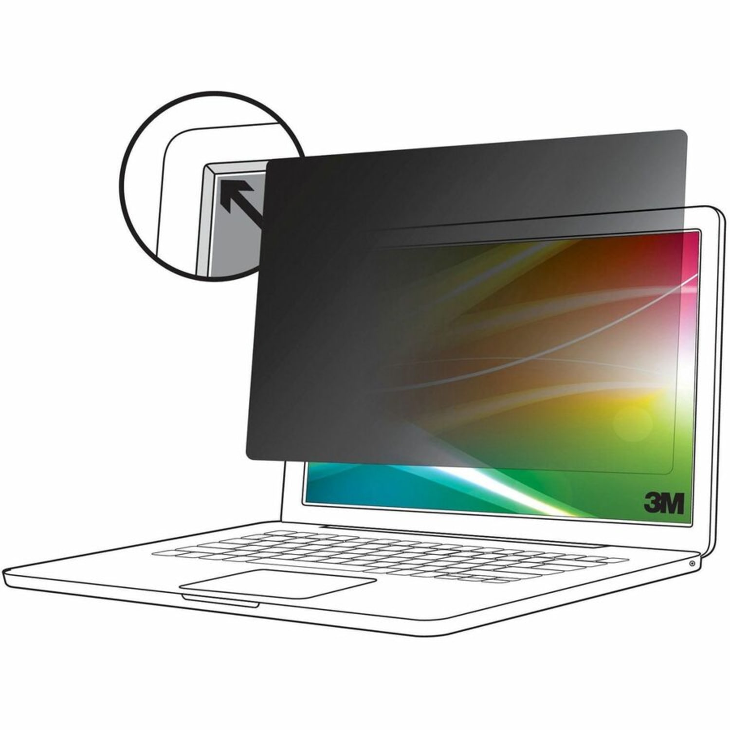 3M Bright Screen Privacy Filter for Laptops, 14in Full Screen, 16:9 Aspect Ratio, Reduces Blue Light, Anti-Glare - Image 5