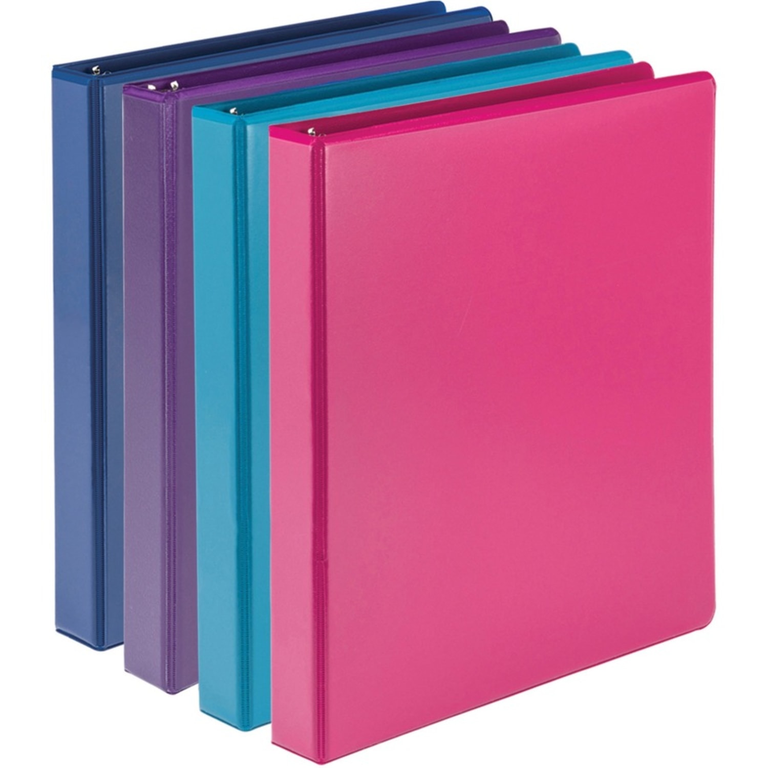 Samsill Durable 1 Inch Binder, , D Ring Customizable Clear View Cover, Fashion Assortment, 4 Pack, Each holds 225 Pages (MP46439) - 1in Binder Capacity - Letter - 8 1/2in x 11in Sheet Size - 225 Sheet Capacity - 1in Ring - 3 x D-Ring Fastener(s) - Image 3