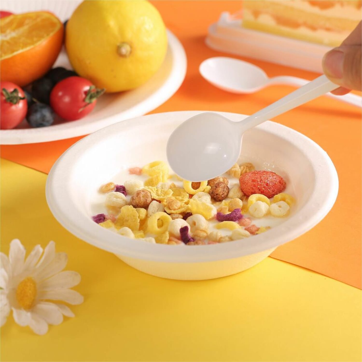 Genuine Joe Medium-Weight Soup Spoon - 1 Piece(s) - Soup Spoon - 1 x Soup Spoon - Disposable - Polypropylene - White - 1000 / Carton - Image 3