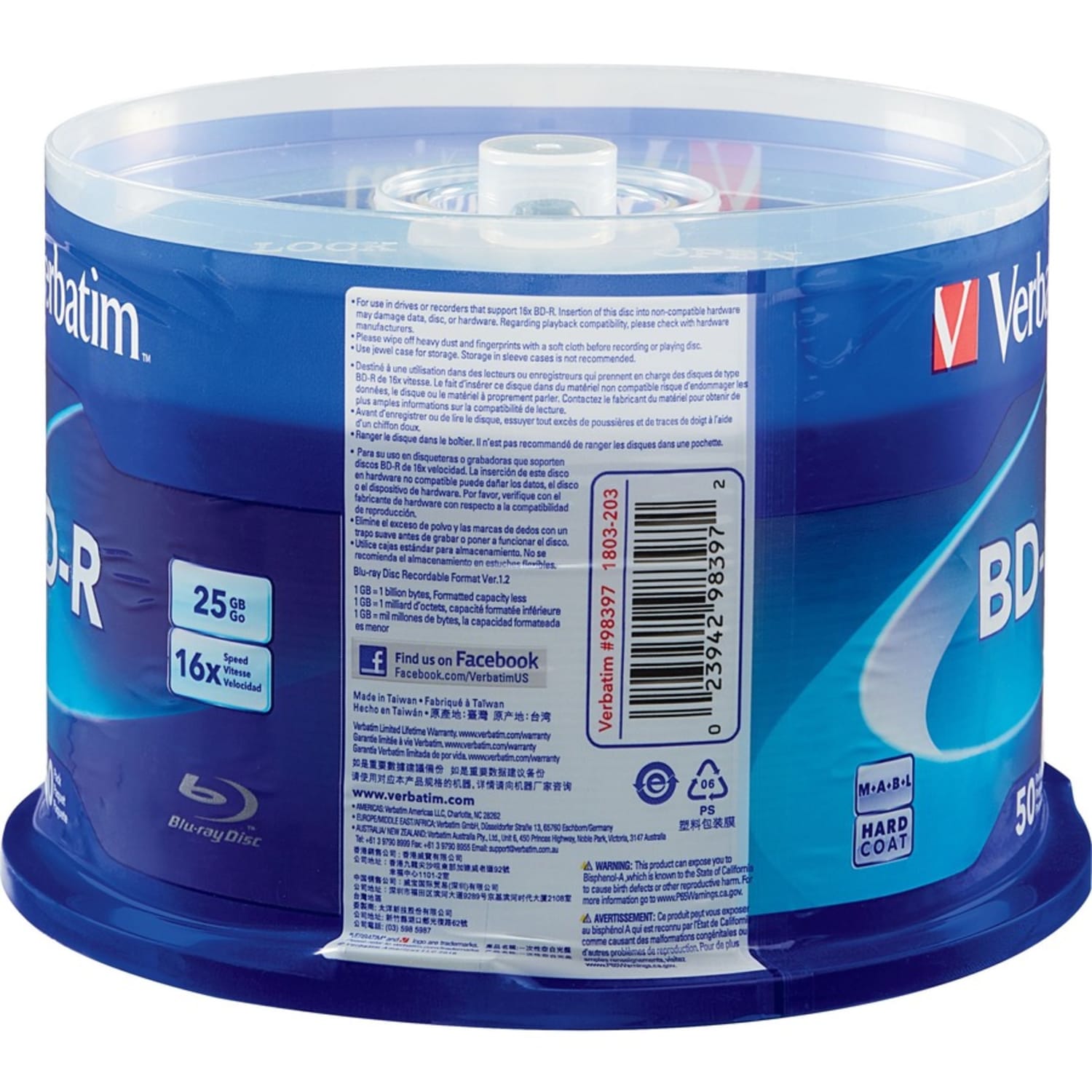 Verbatim BD-R 25GB 16X with Branded Surface - 50pk Spindle - 50pk Spindle - Image 5