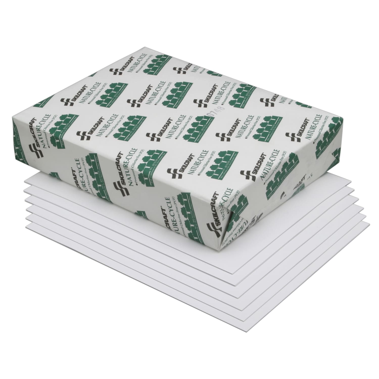 SKILCRAFT Process Chlorine-Free Copy Paper, 10 Reams, White, Letter Size, 5000 Sheets Per Case(AbilityOne 7530-01-503-8441) - 7530015038441