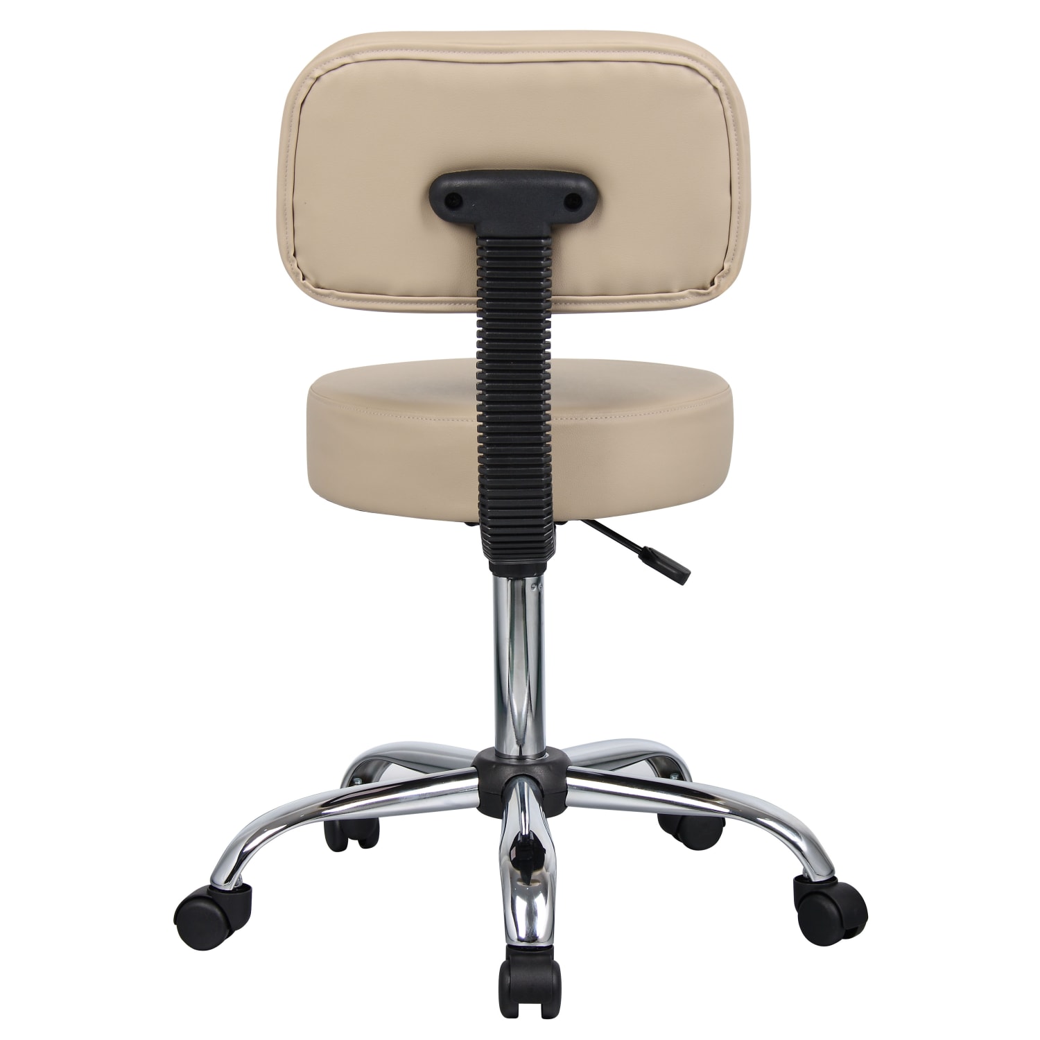 Boss Office Products Antimicrobial Medical Stool With Back, Beige/Chrome - Image 4