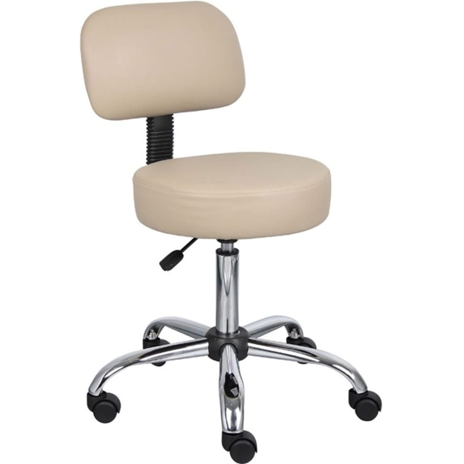 Boss Office Products Antimicrobial Medical Stool With Back, Beige/Chrome - Image 6