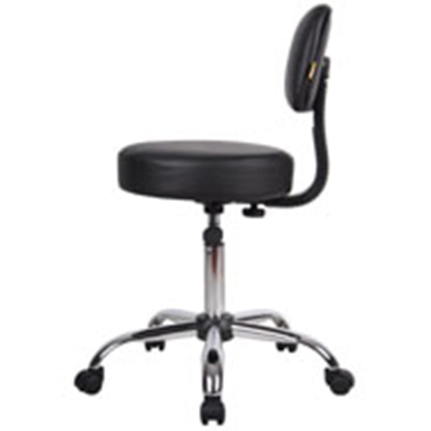 Boss Office Products Medical Stool With Back And Antimicrobial Vinyl, Black/Chrome - Image 6