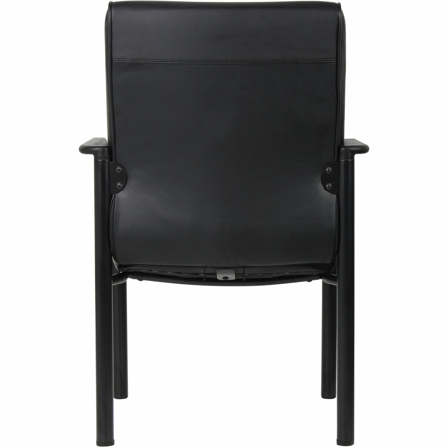 Boss Office Products Faux Leather Mid Back Guest Chair Black PopularChairscom