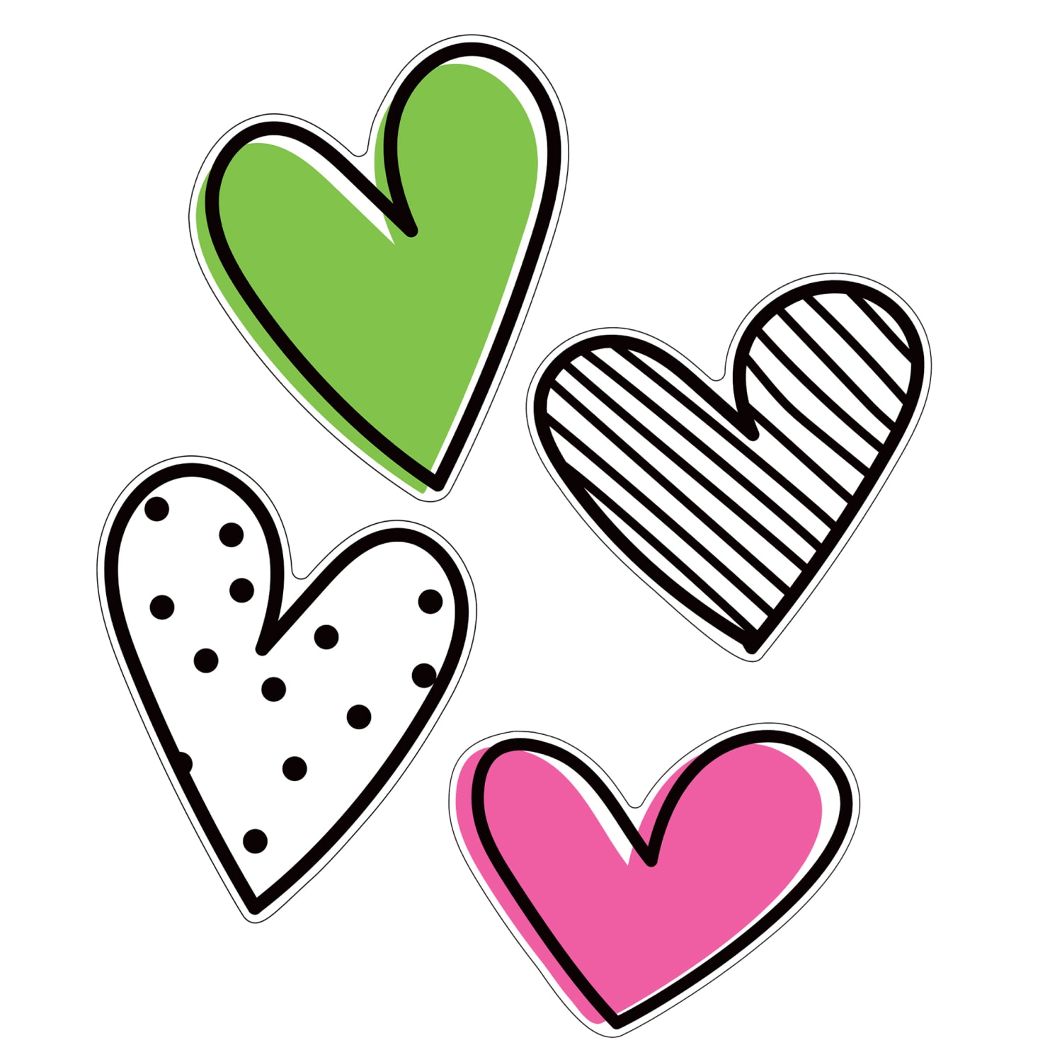 Carson Dellosa Education Cut-Outs, Kind Vibes Jumbo Doodle Hearts, 12 Cut-Outs Per Pack, Set Of 3 Packs - Image 3