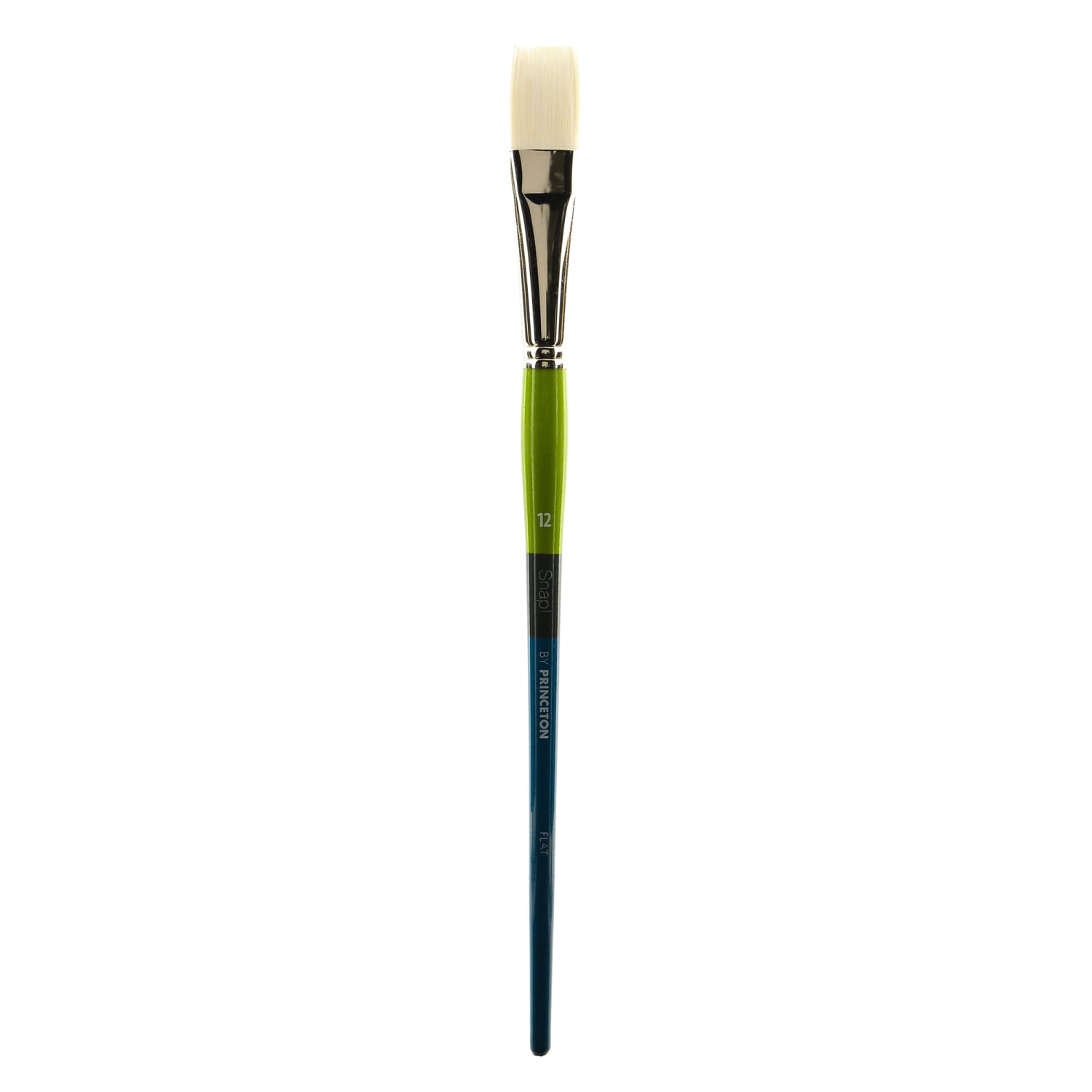 Princeton Snap Paint Brush, Series 9800, Size 12, Bright, White Taklon, Synthetic, Multicolor