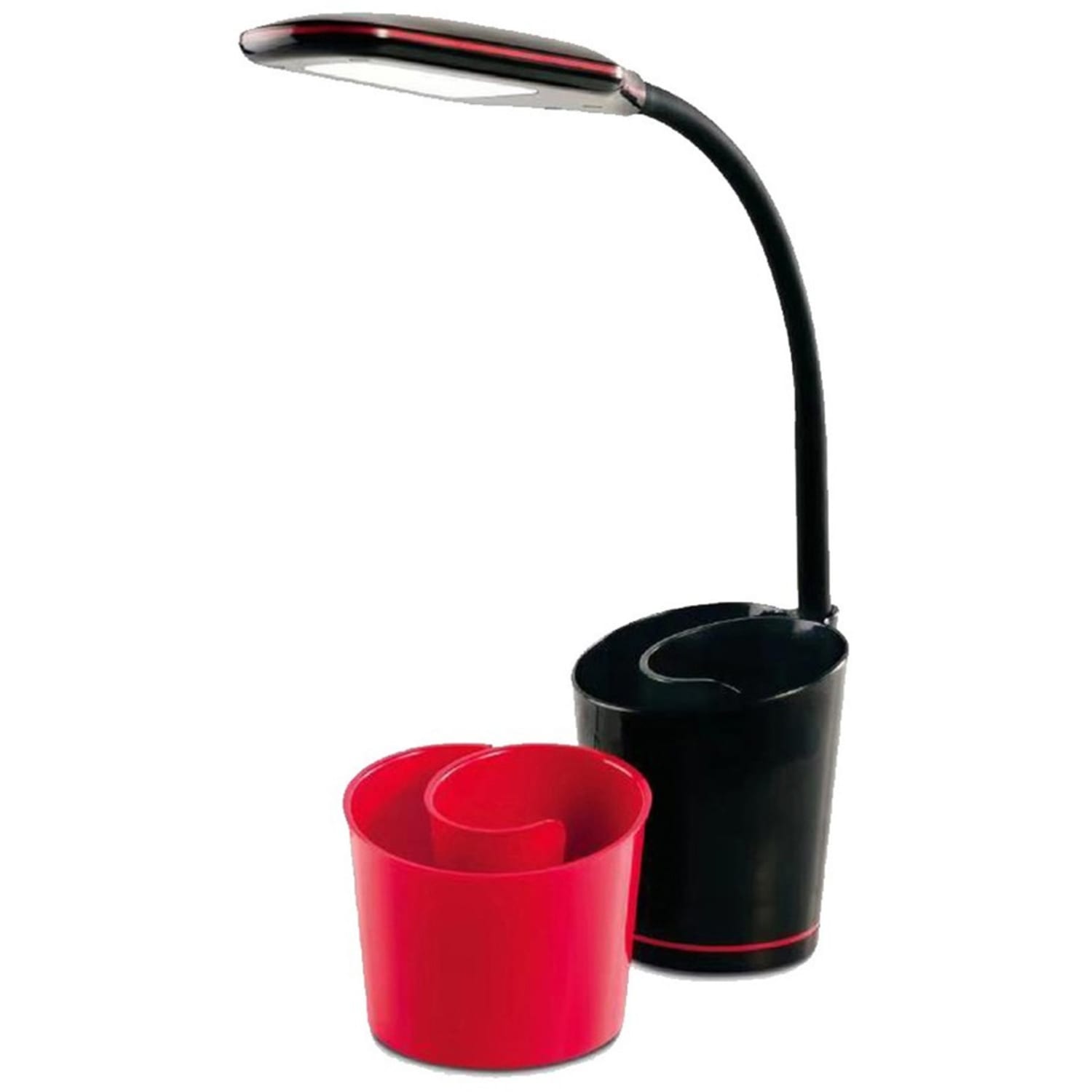 Data Accessories Company Desk Lamp - 16in Height - 5.50 W LED Bulb - Desk Mountable - Black, Red - for Office, Home, Dorm - Image 5