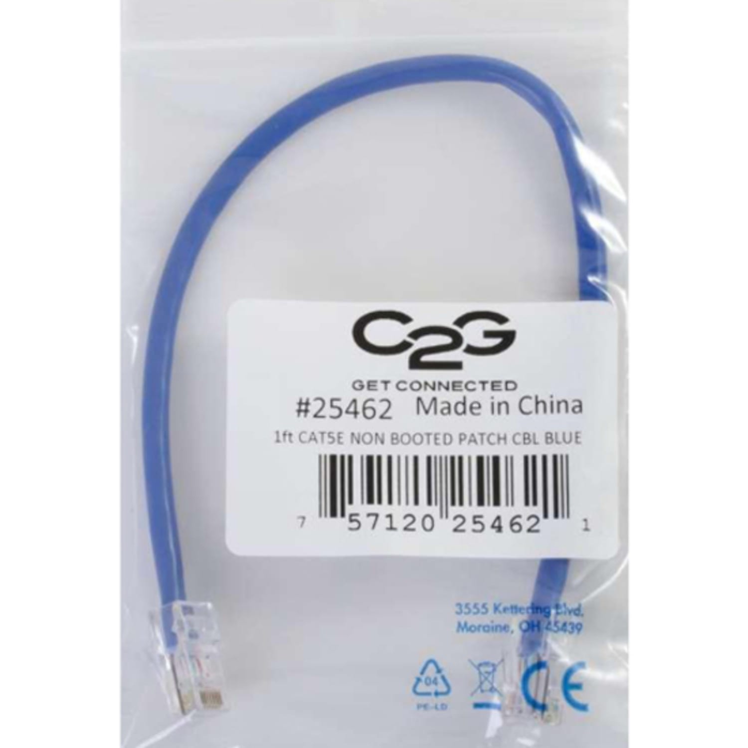 C2G-10ft Cat5e Non-Booted Unshielded (UTP) Network Patch Cable - Blue - Category 5e for Network Device - RJ-45 Male - RJ-45 Male - 10ft - Blue - Image 5