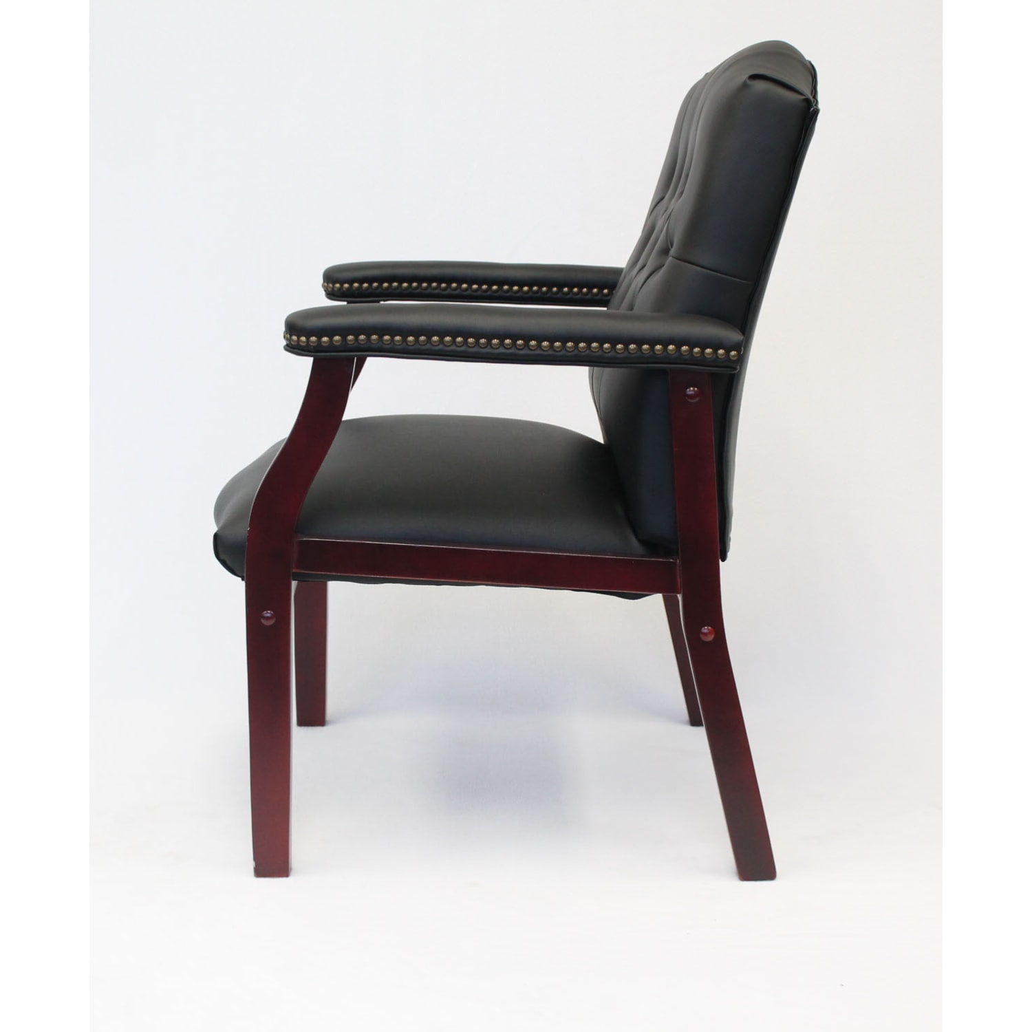 Boss Office Products Traditional Guest Chair MahoganyBlack PopularChairscom