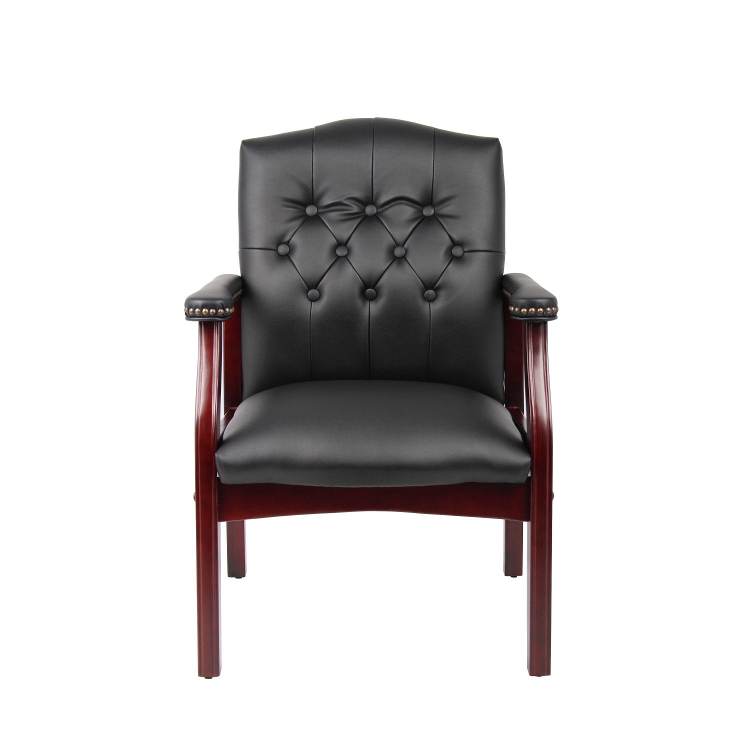 Boss Office Products Traditional Guest Chair MahoganyBlack PopularChairscom