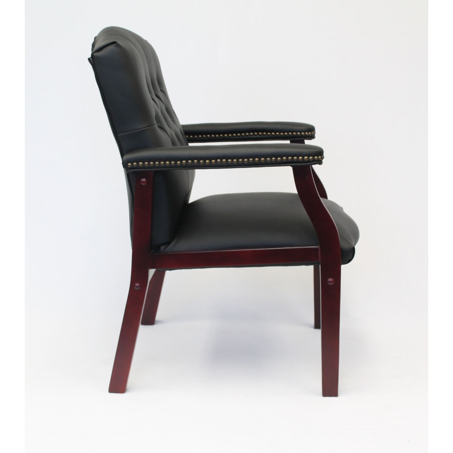 Boss Office Products Traditional Guest Chair, Mahogany/Black - Image 5