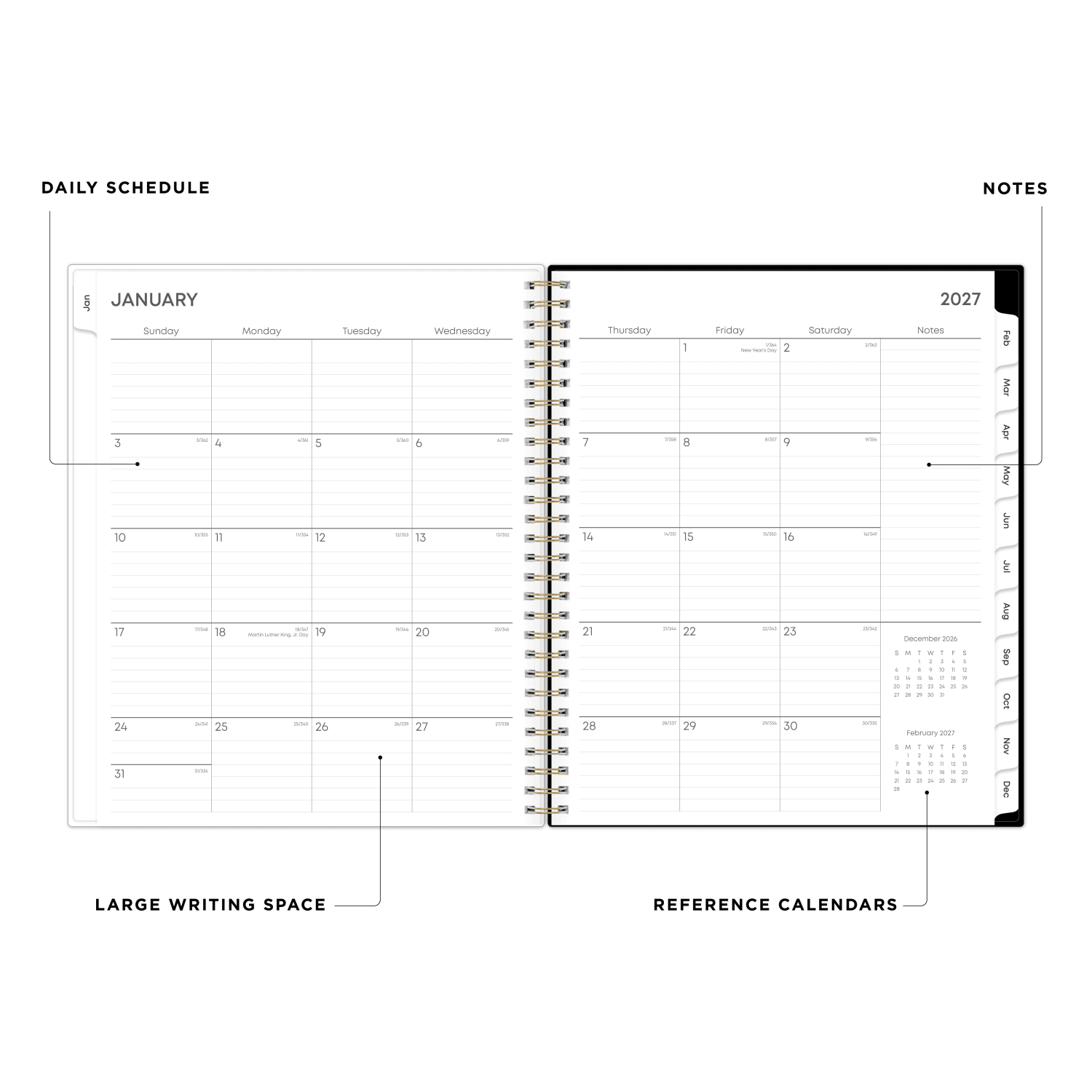 2027 Blue Sky Baccara Dark Monthly Planning Calendar, 8x10, 0%, Dark CYO, Jan-Dec, RY27 - Image 3