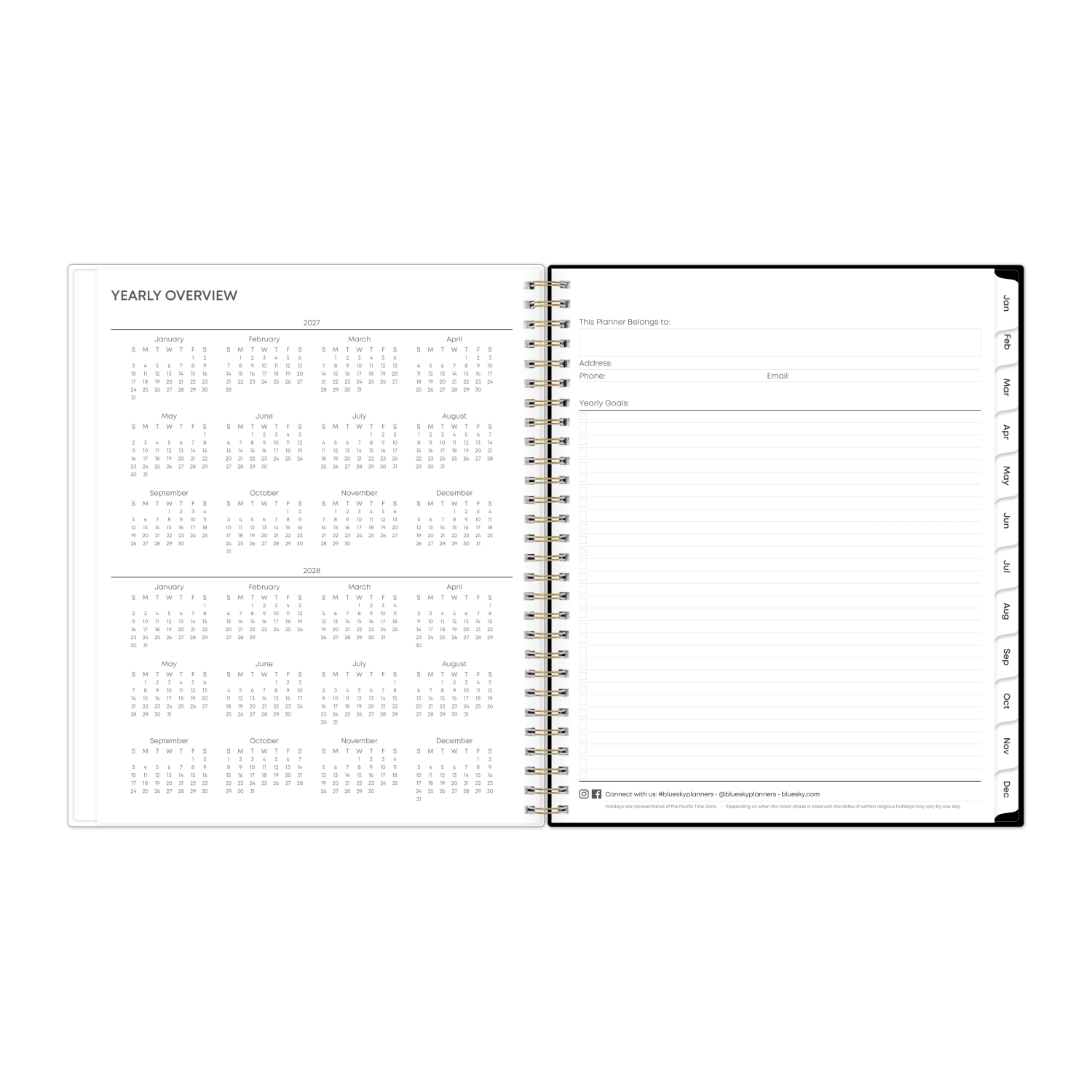 2027 Blue Sky Baccara Dark Monthly Planning Calendar, 8x10, 0%, Dark CYO, Jan-Dec, RY27 - Image 4