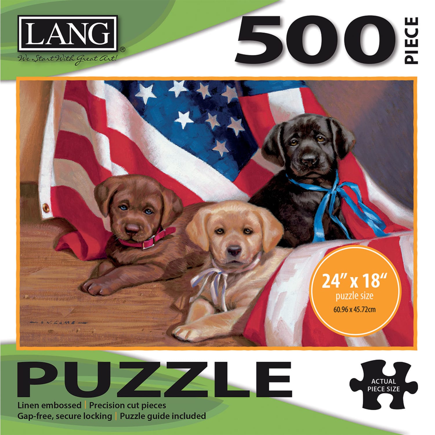 Lang 500-Piece Jigsaw Puzzle, American Puppy - Image 3