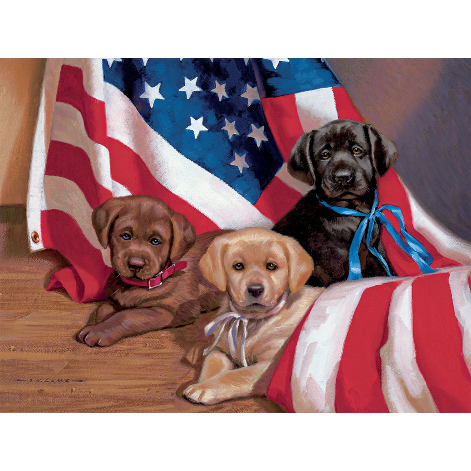 Lang 500-Piece Jigsaw Puzzle, American Puppy - Image 4