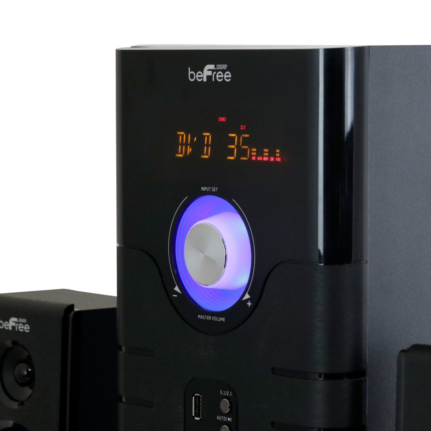 BeFree Sound 5.1 Channel Bluetooth Surround Sound Speaker System, Blue/Black - Image 4