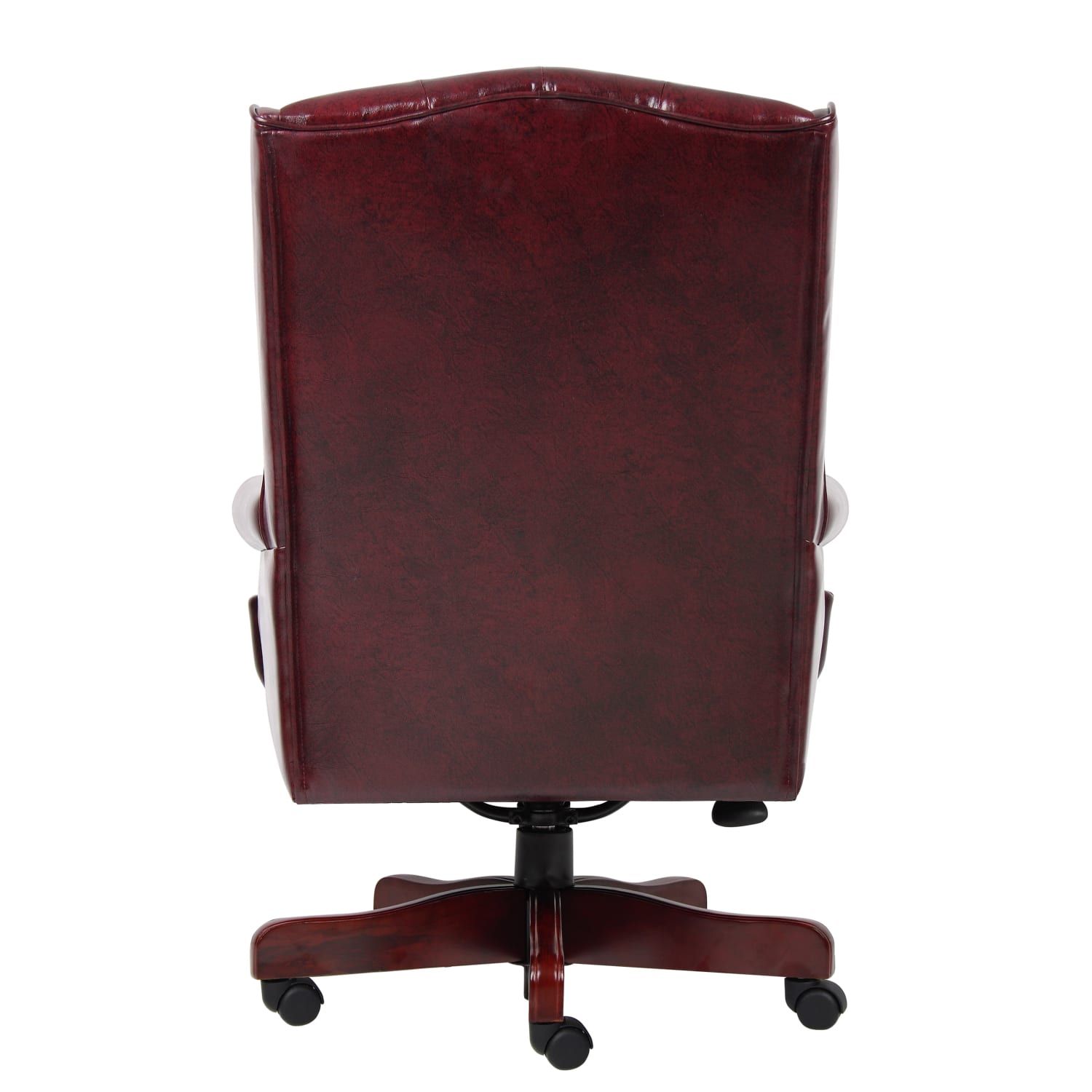 Boss Office Products Traditional Ergonomic High-Back Chair, 44inH, Burgundy/Mahogany - Image 4