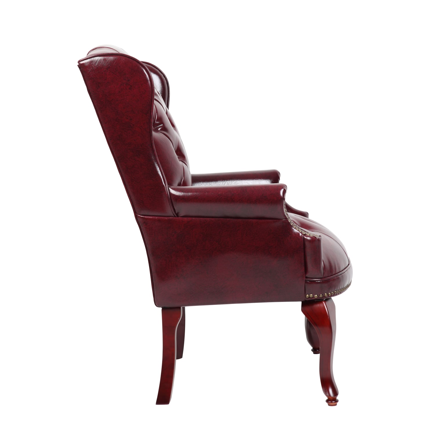 Boss Office Products Traditional High Back Chair 41 12H BurgundyMahogany PopularChairscom