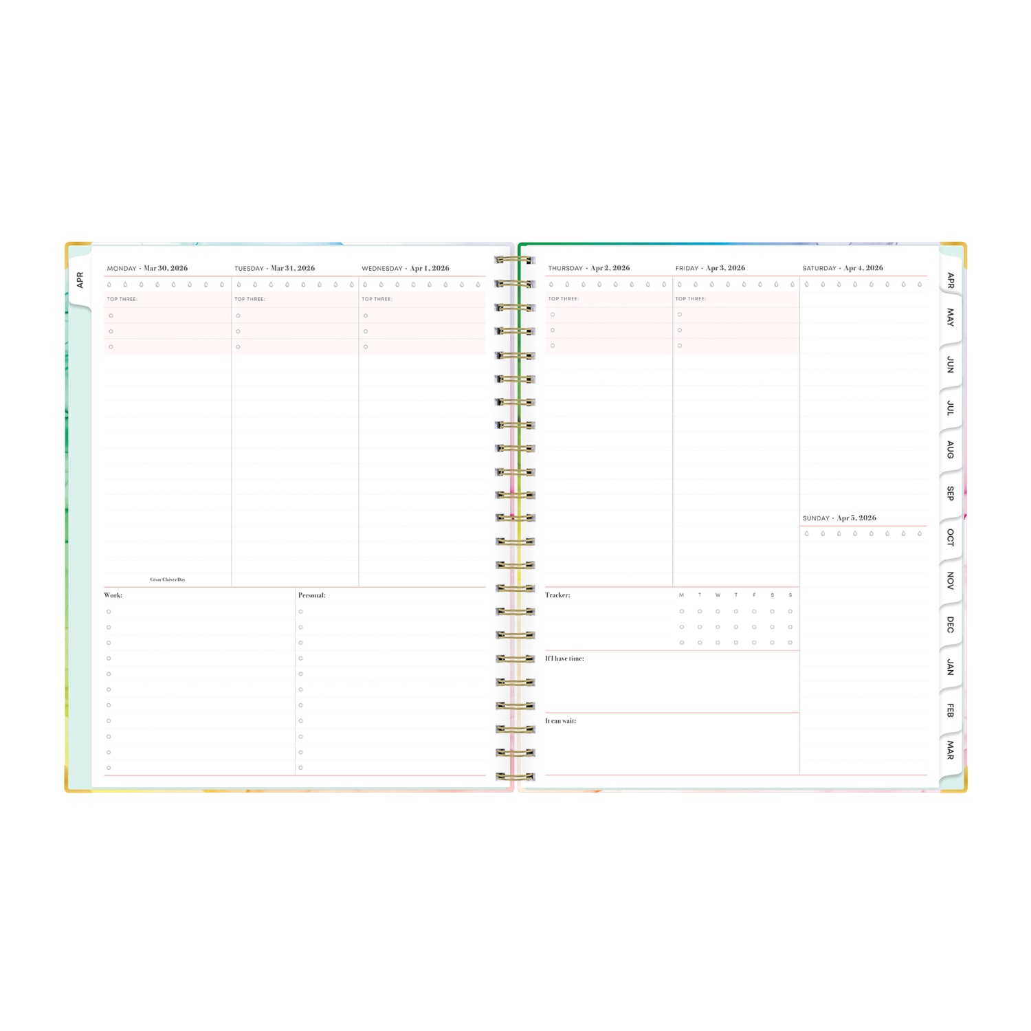 Planning Calendar BS Rainbow Ink Matte 8.5x11 AY26-27 (15-mo) - Image 3