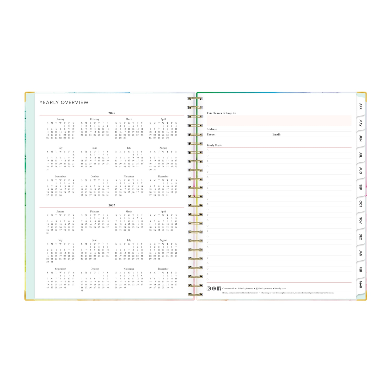 Planning Calendar BS Rainbow Ink Matte 8.5x11 AY26-27 (15-mo) - Image 6