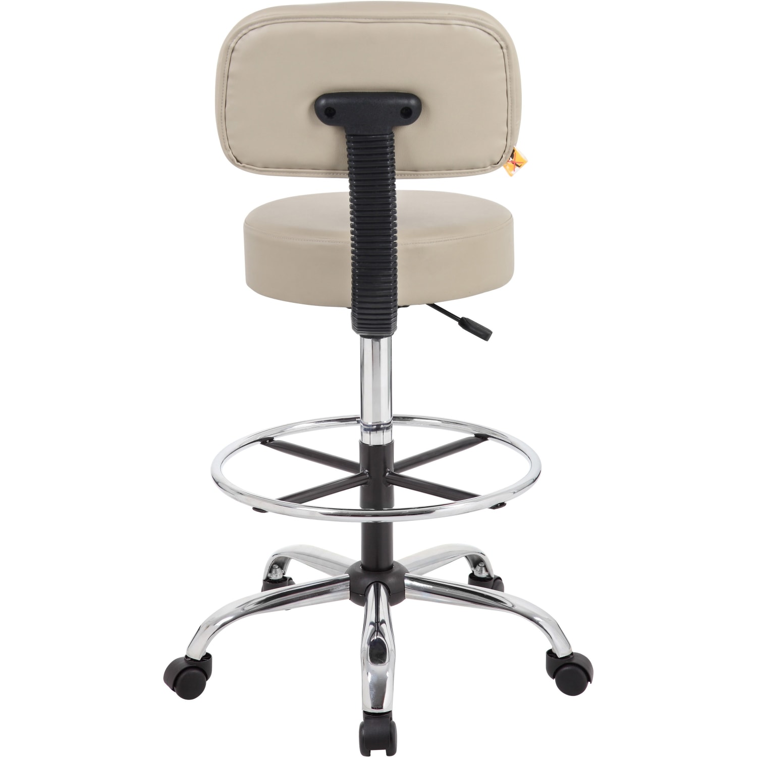 Boss Office Products Antimicrobial Medical Stool With Back And Foot Ring Beige PopularChairscom