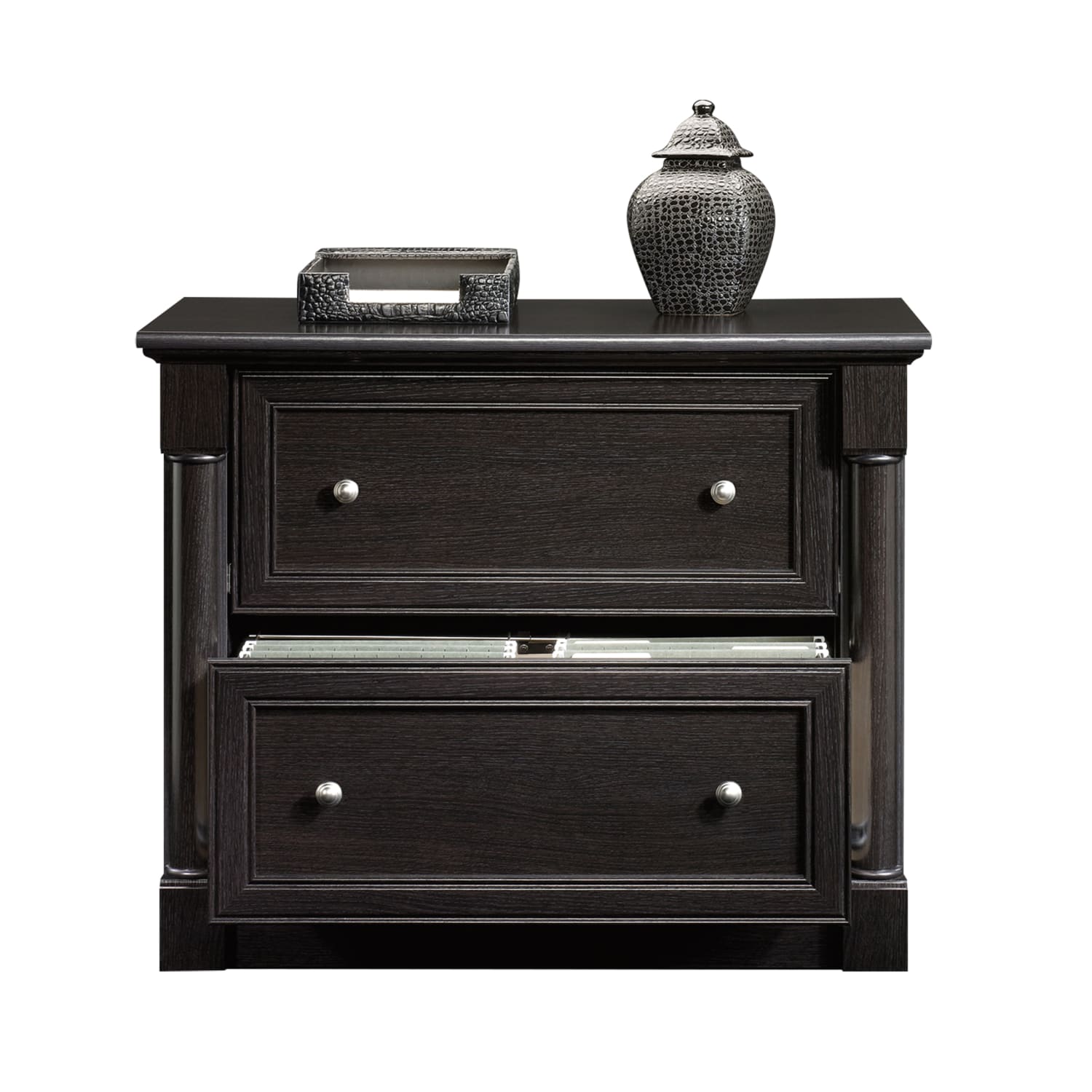Sauder Palladia 36-13/16inW x 22inD Lateral 2-Drawer File Cabinet, Wind Oak - Image 4