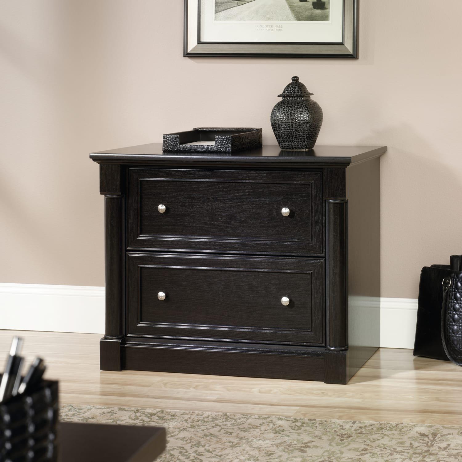 Sauder Palladia 36-13/16inW x 22inD Lateral 2-Drawer File Cabinet, Wind Oak - Image 5