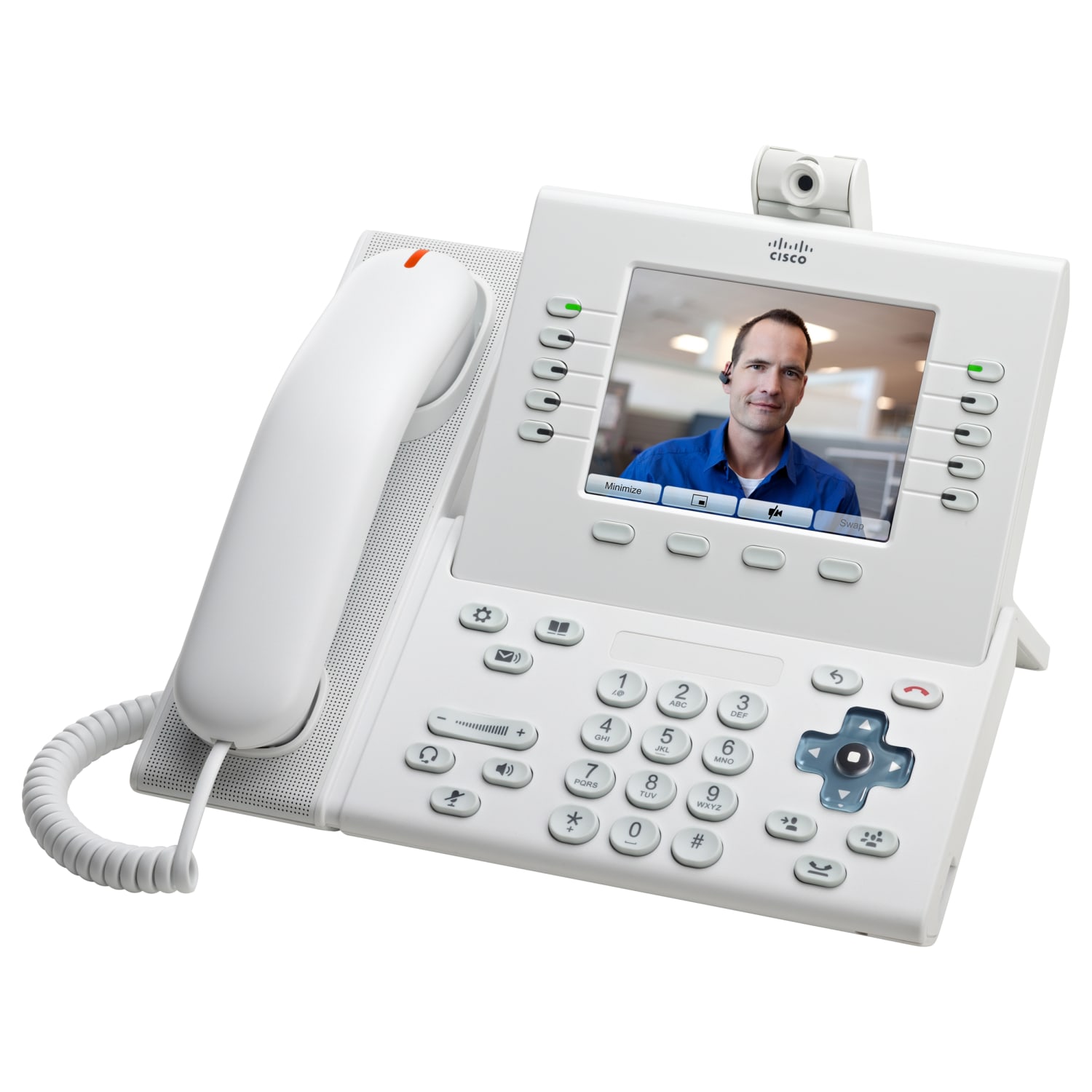 Cisco Unified 9951 IP Phone - Desktop - White - 1 x Total Line - VoIP - 5in LCD - 2 x Network (RJ-45) - PoE Ports - Image 3