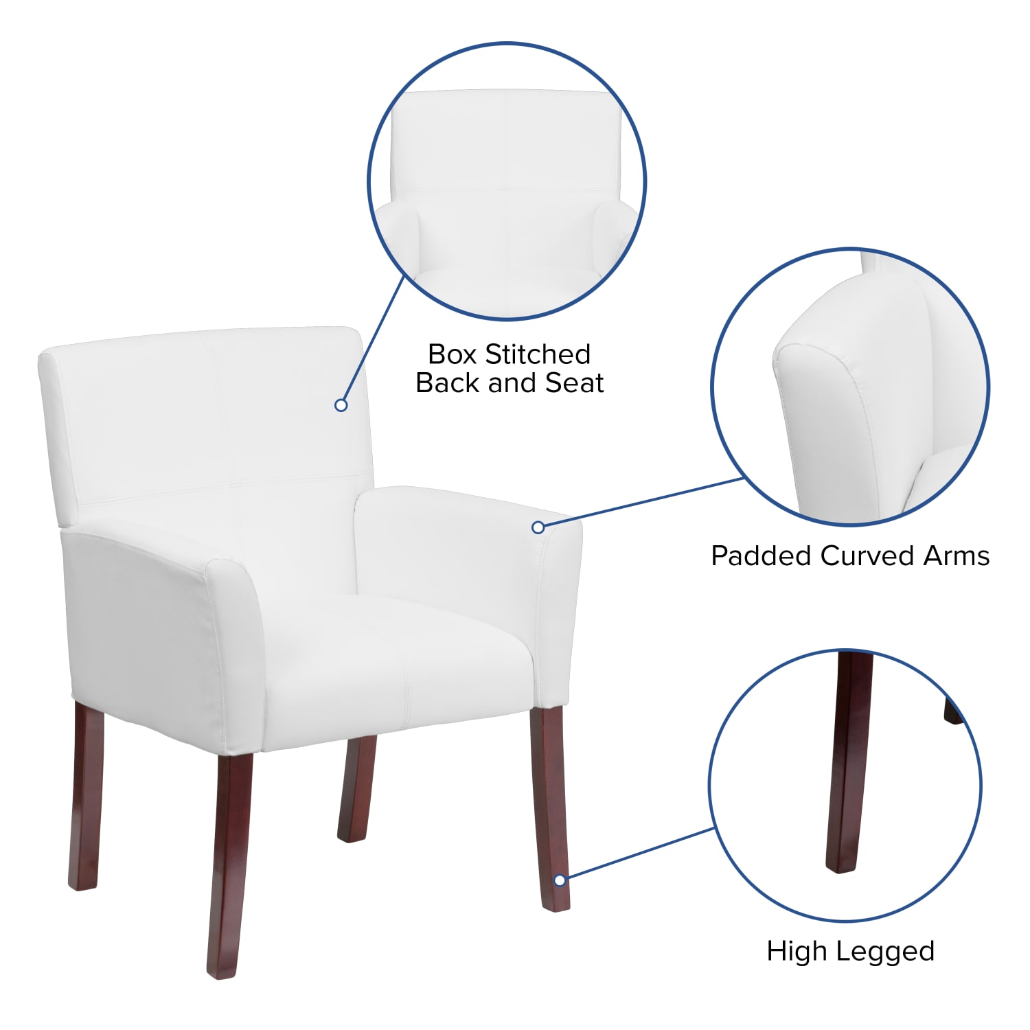Flash Furniture Leathersoft SideReception Chairs White PopularChairscom