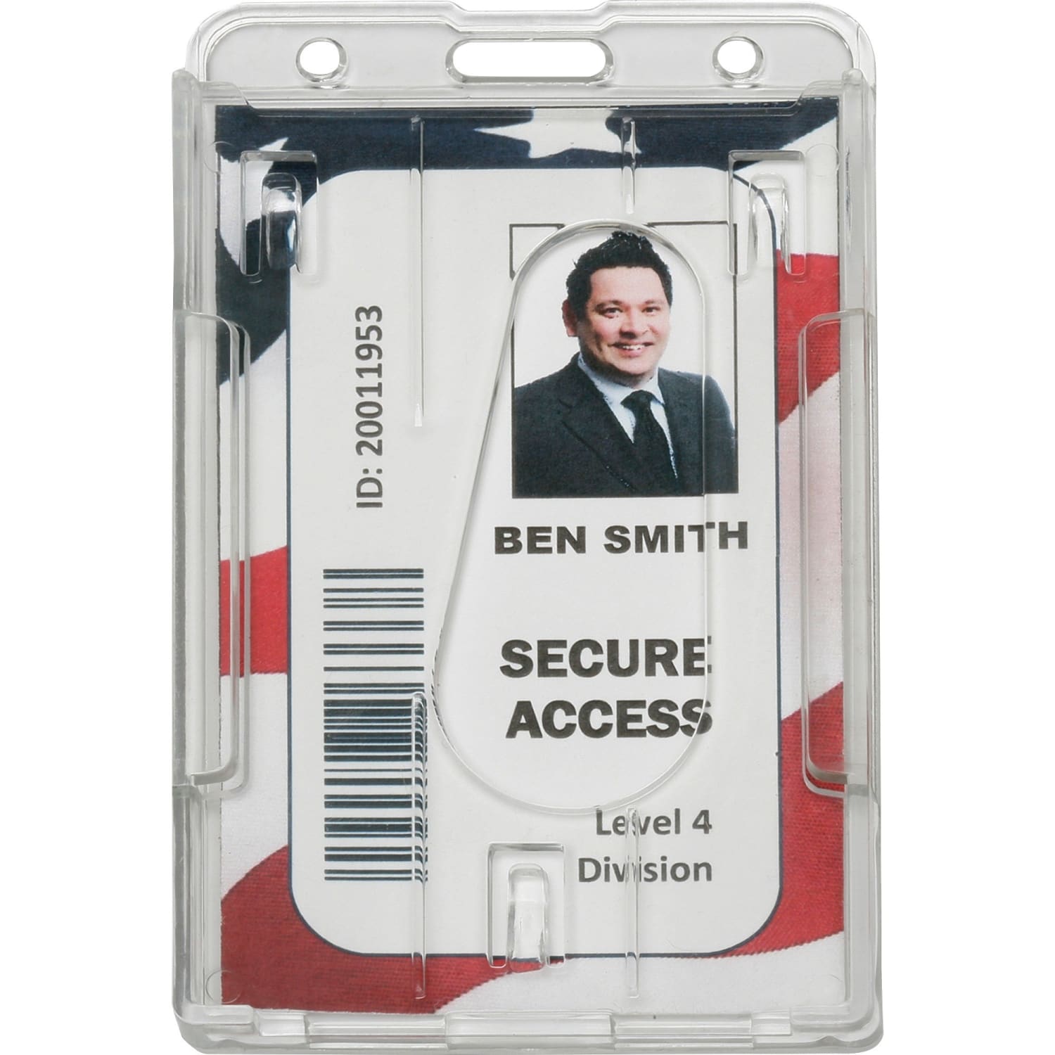 SKILCRAFT Dual ID Card Holder - Vertical - 3.4in Width x 2.1in Depth - Clear - 24 / Pack - Image 4