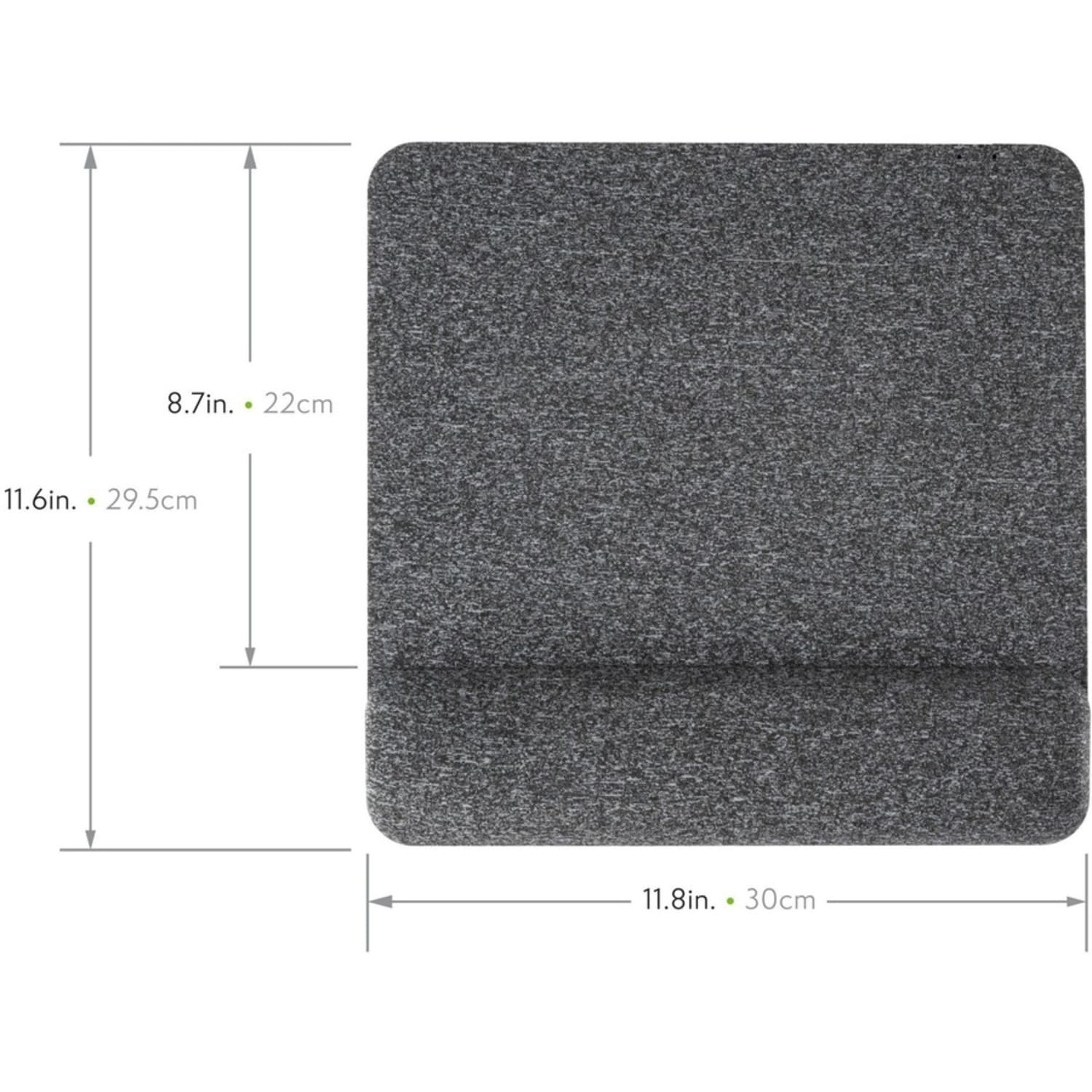 Allsop Premium Plush Memory Foam Wrist Rest, Mousepad, 1-7/8inH x 11-5/8inW x 11-13/16inD, Gray - Image 4