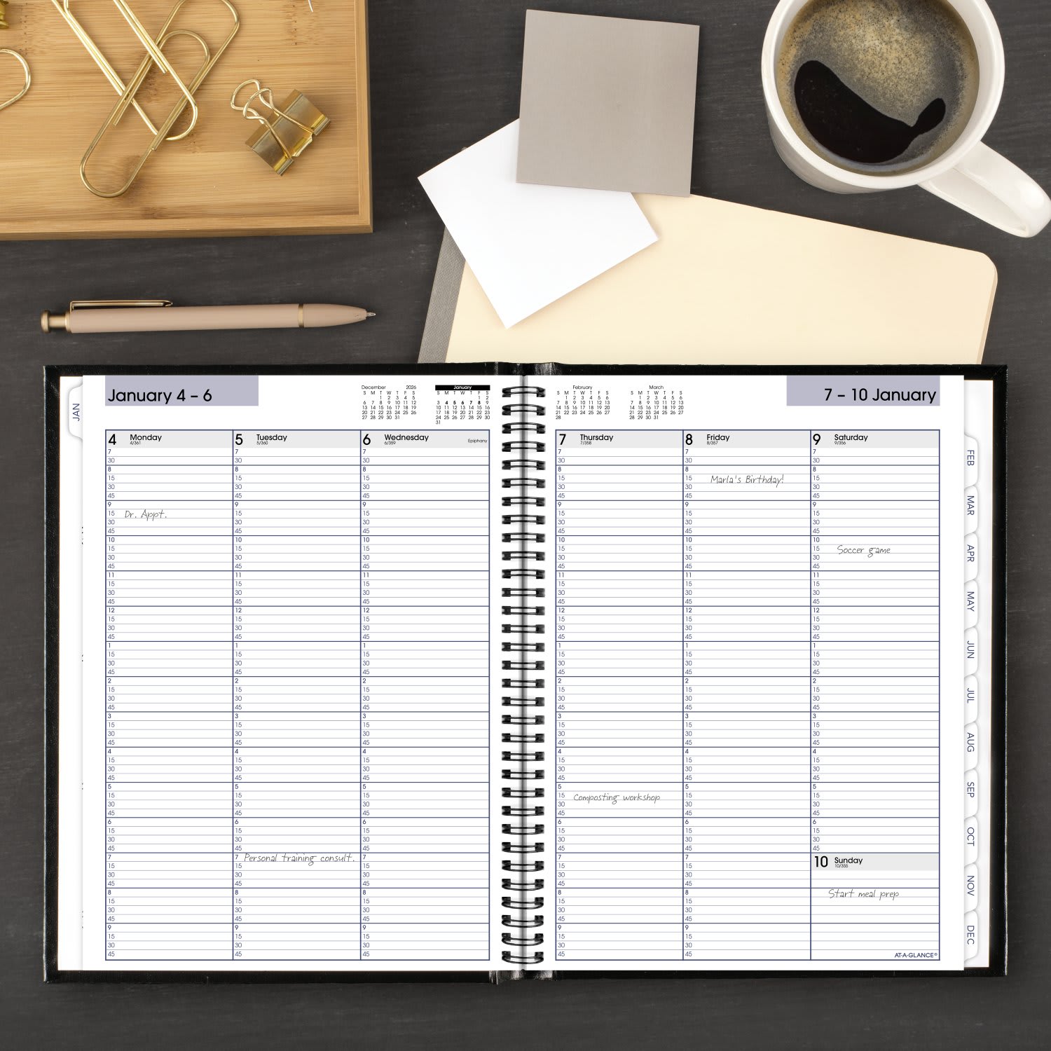 AT-A-GLANCE DayMinder 2027 Weekly Appointment Book Planner, Hardcover, Black, Large, 8in x 11in - Image 3