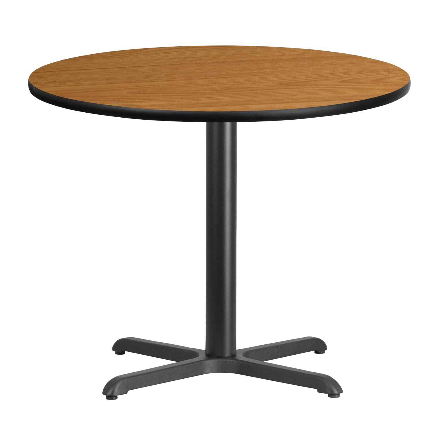 Flash Furniture Round Laminate Table Top With Table Height Base, 31-3/16inH x 36inW x 36inD, Natural - Image 3