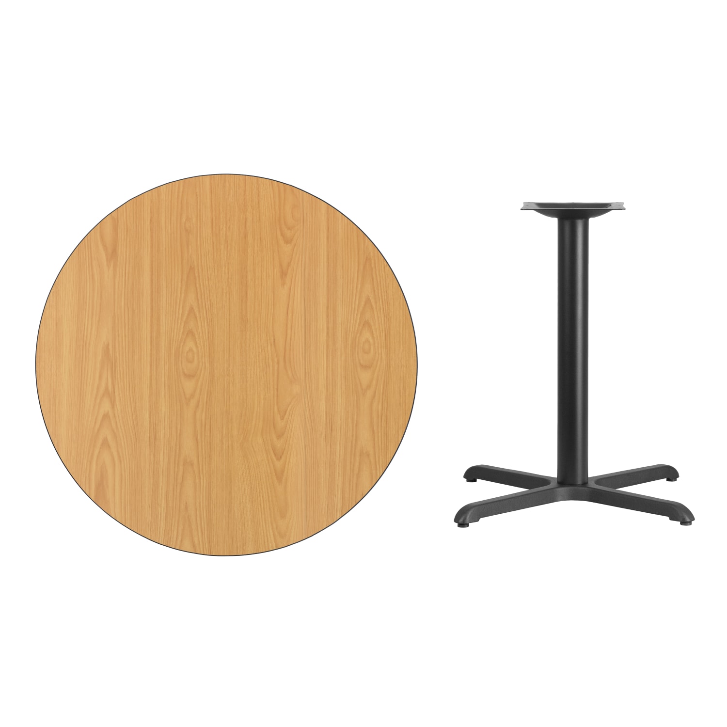 Flash Furniture Round Laminate Table Top With Table Height Base, 31-3/16inH x 36inW x 36inD, Natural - Image 5