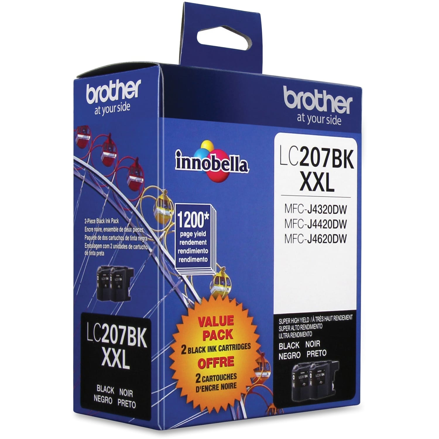 Brother LC207 Black Extra-High-Yield Ink Cartridges, Pack Of 2, LC2072PKS - Image 3