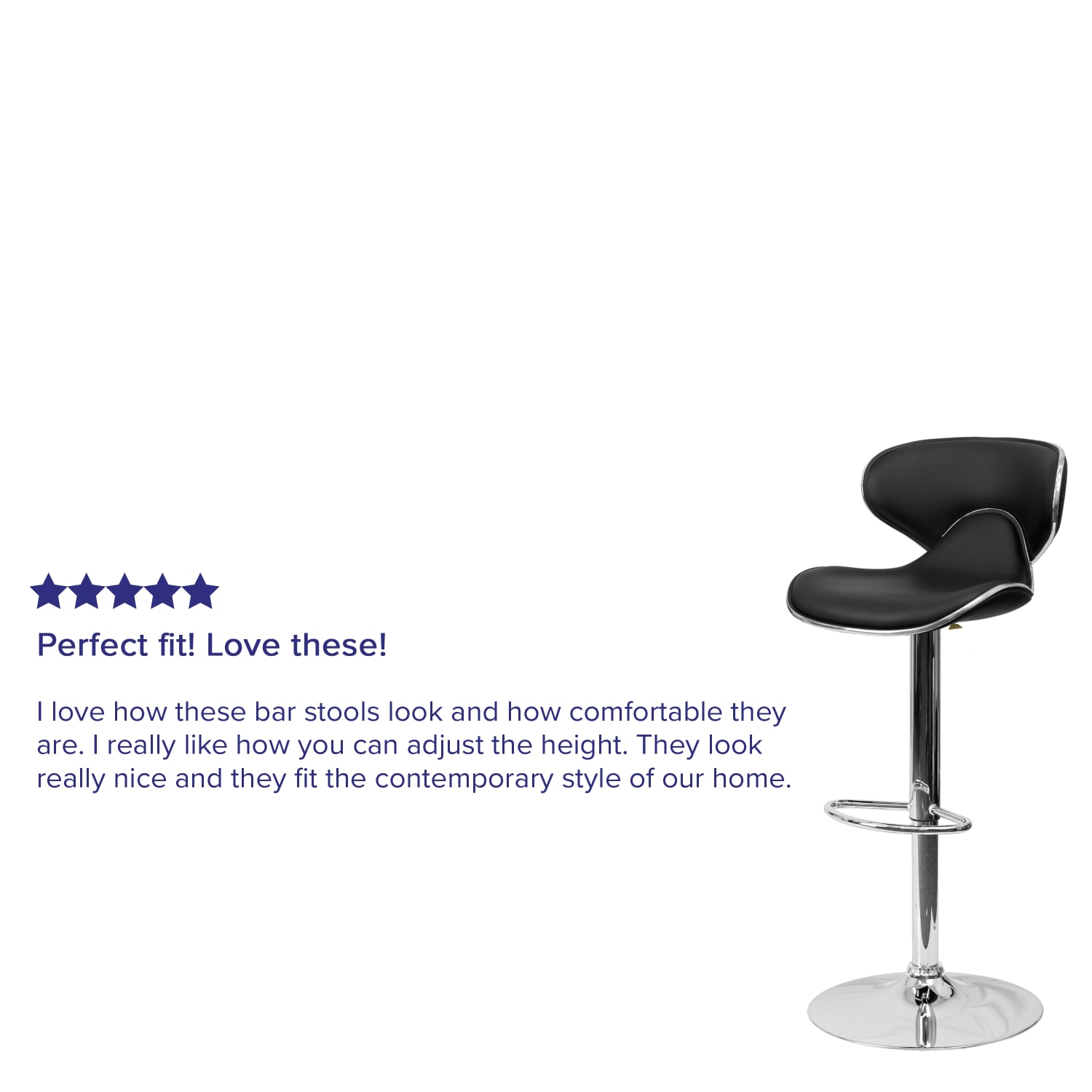 Flash Furniture Cozy Mid-Back Adjustable Bar Stool, Gray/Black - Image 5