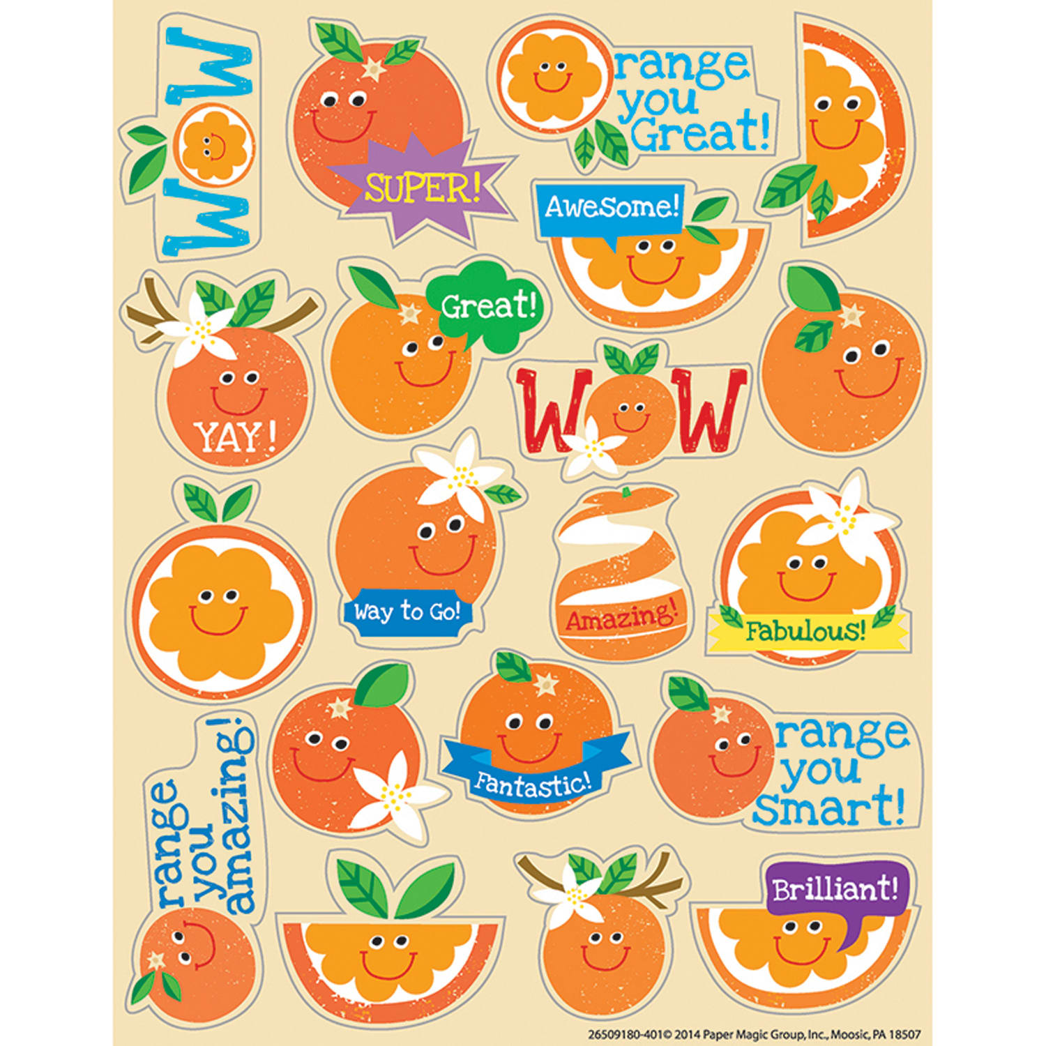 Eureka Scented Stickers, Orange, 80 Stickers Per Pack, Set Of 6 Packs - Image 3