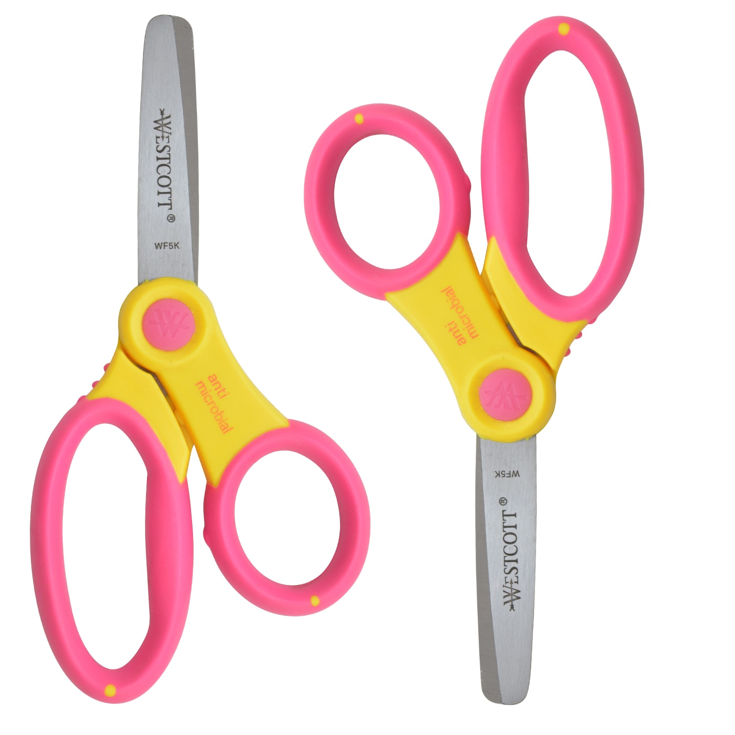 Westcott Kids Scissors With Antimicrobial Protection, 5in, Blunt, Assorted Colors, Pack Of 2 Scissors - Image 3