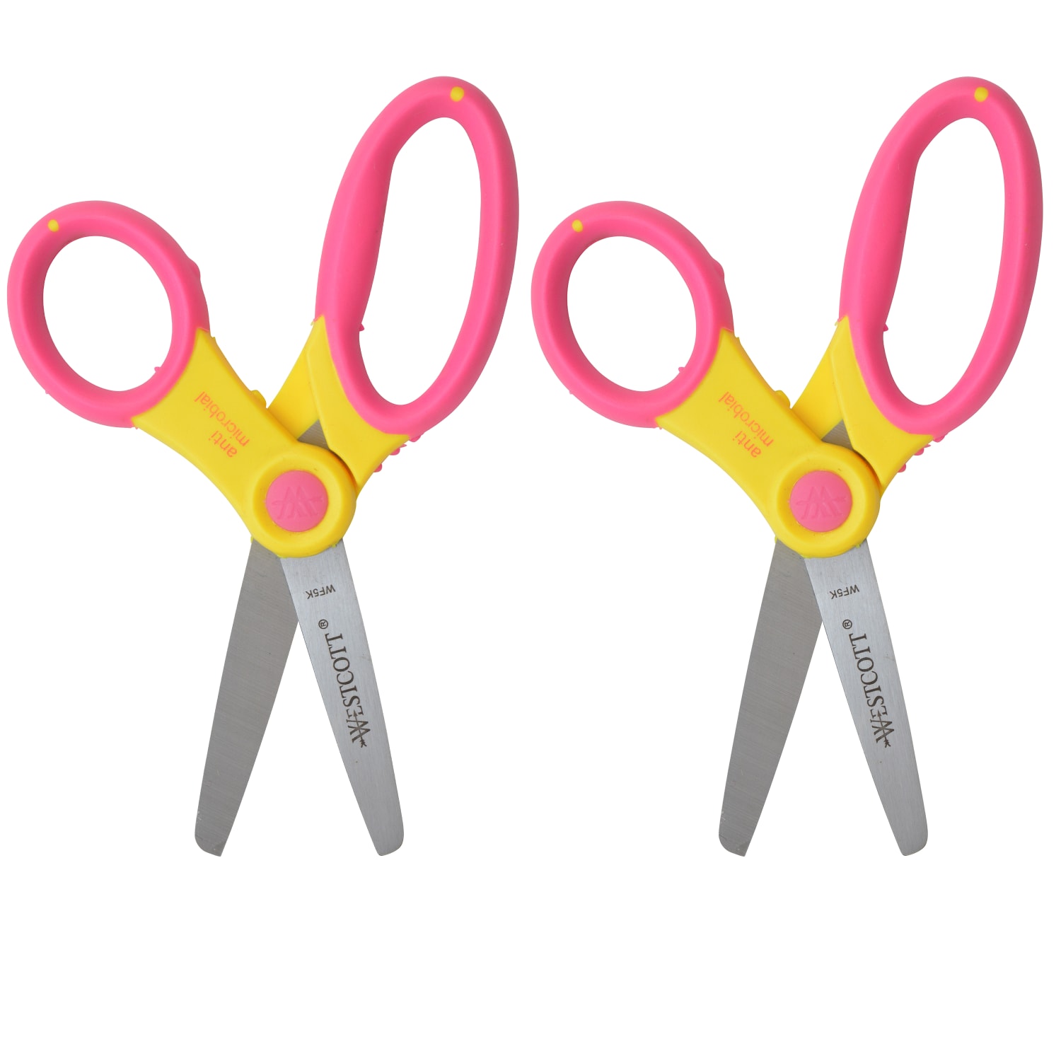 Westcott Kids Scissors With Antimicrobial Protection, 5in, Blunt, Assorted Colors, Pack Of 2 Scissors - Image 4