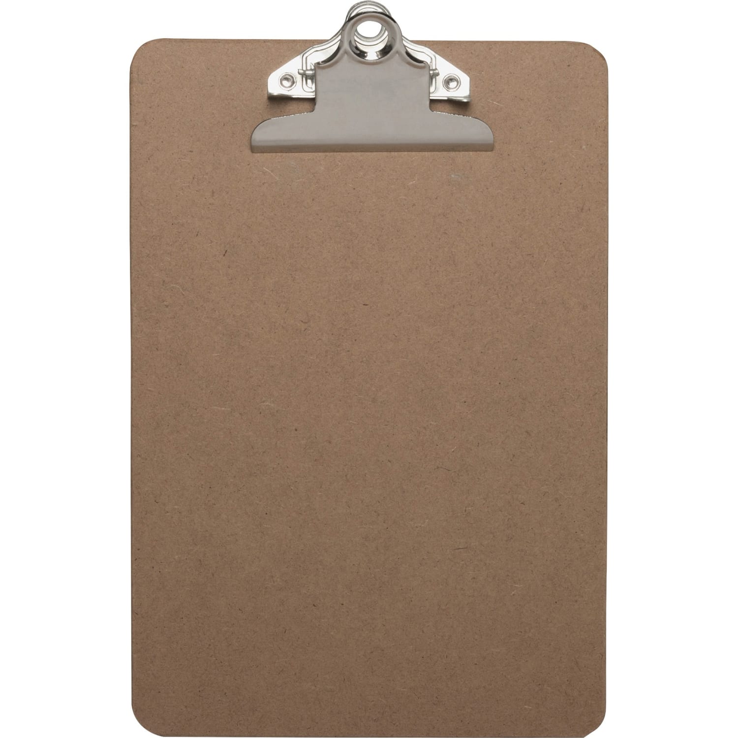 Business Source Mini Clipboard with Standard Metal Clip - Standard - 6in x 9in Sheet Size - Hardboard - Brown - 1 Each