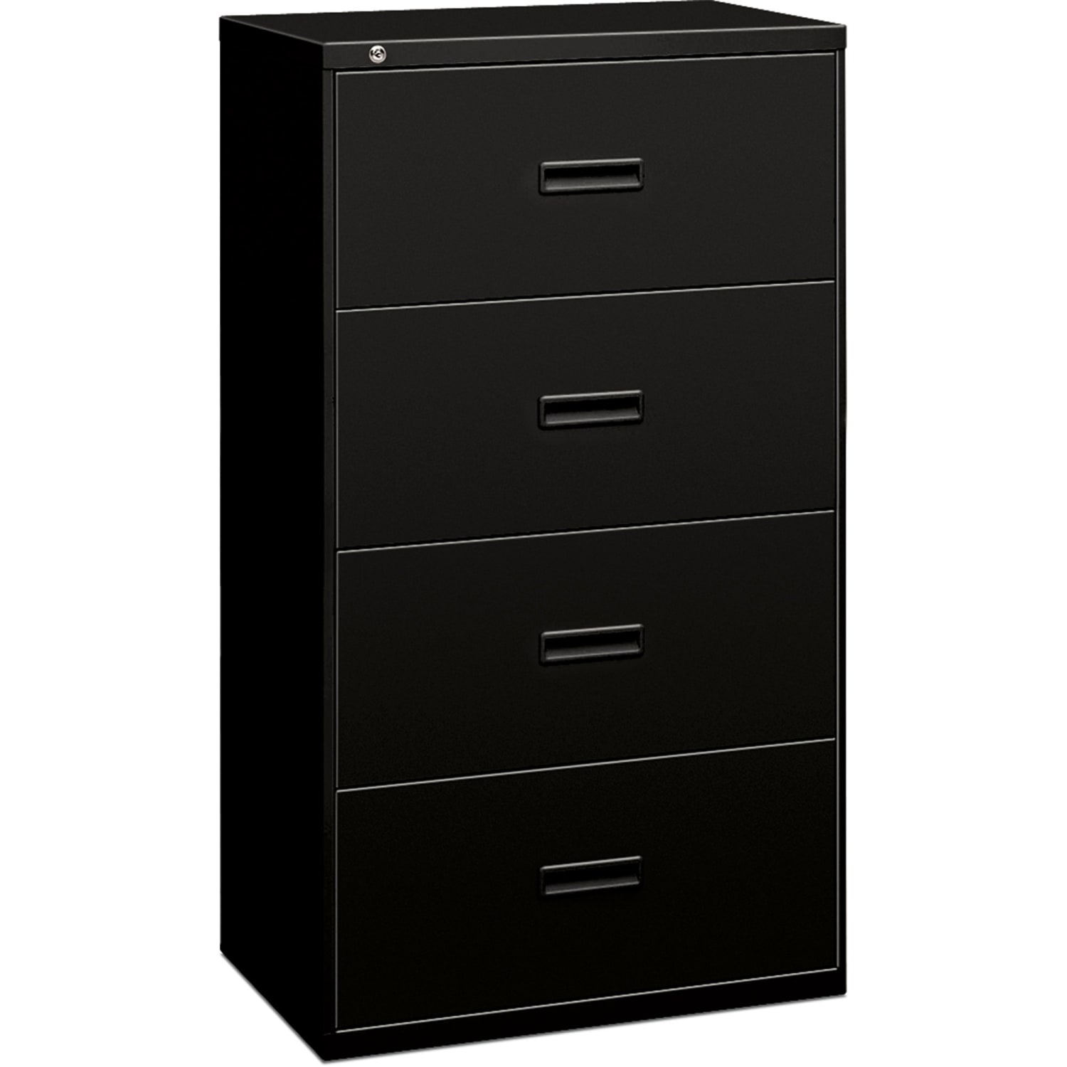 HON 400 30inW x 19-1/4inD Lateral 4-Drawer File Cabinet, Black - Image 3