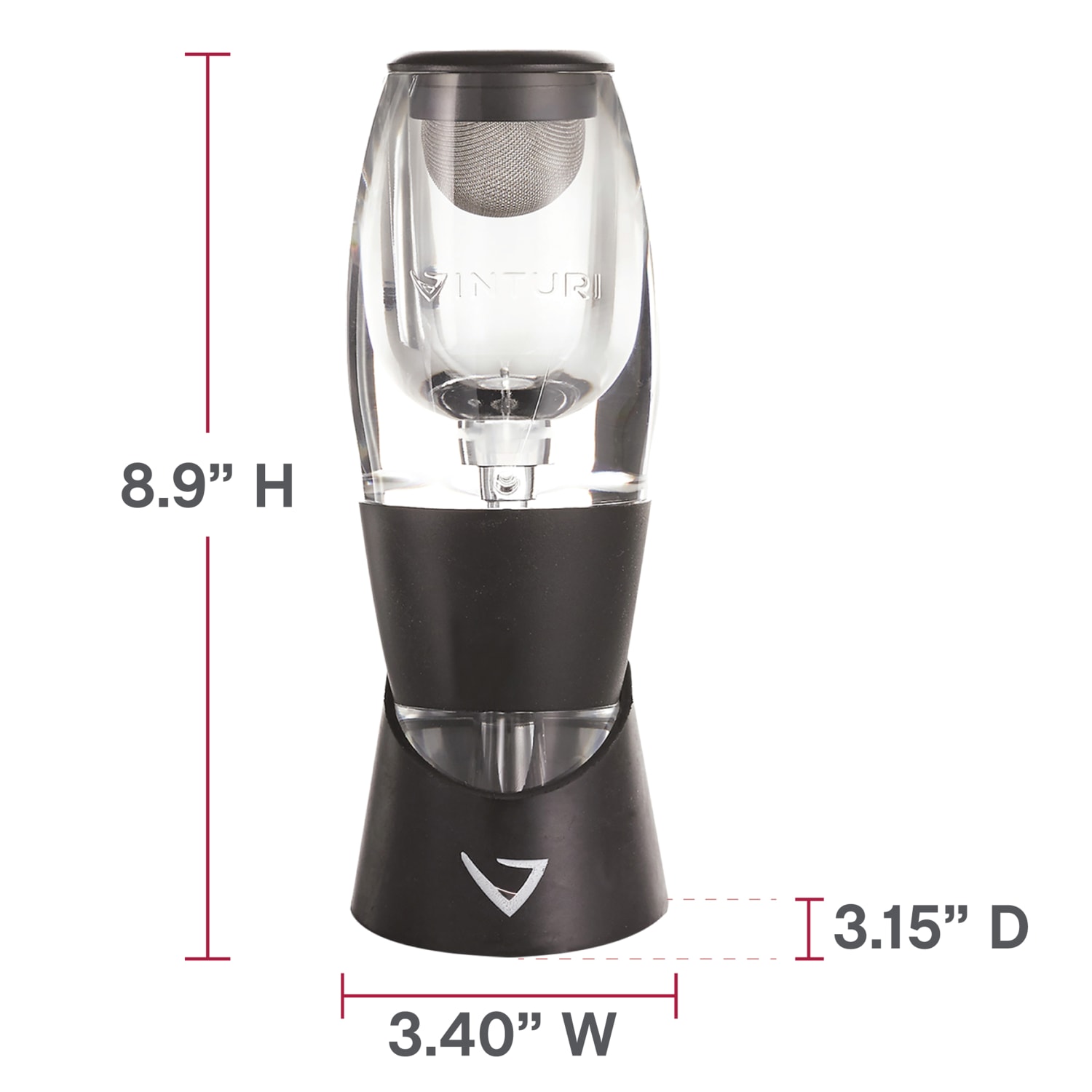 Edgecraft Vinturi Acrylic Wine Aerator, Black - Image 5