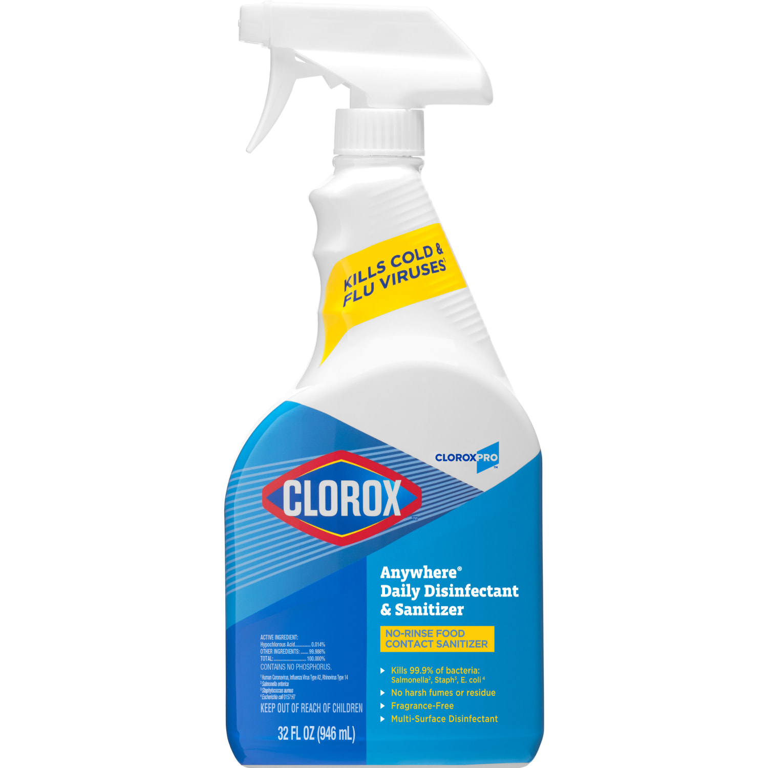 CloroxPro Anywhere Daily Disinfectant and Sanitizer, 32 FL Oz Spray Bottle