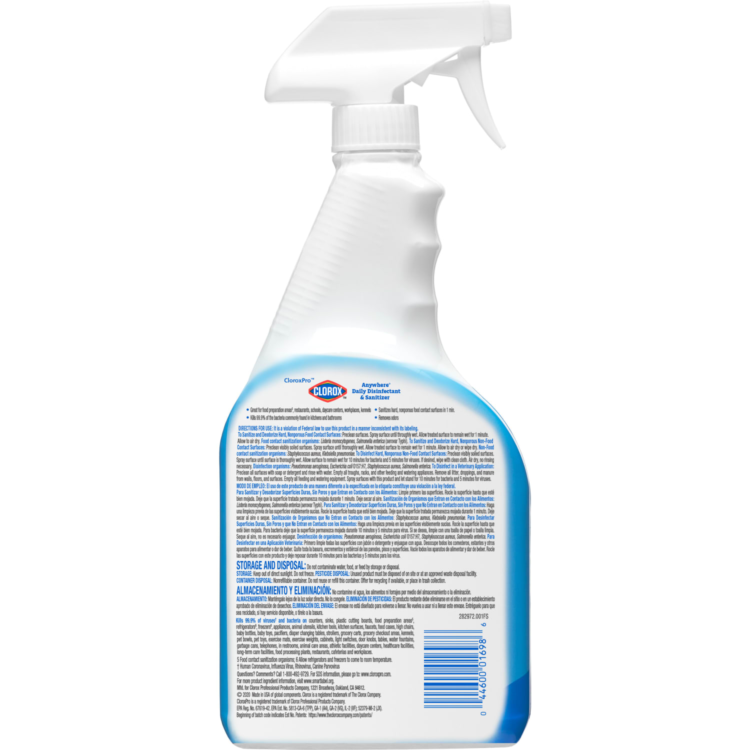 CloroxPro Anywhere Daily Disinfectant and Sanitizer, 32 FL Oz Spray Bottle - Image 4