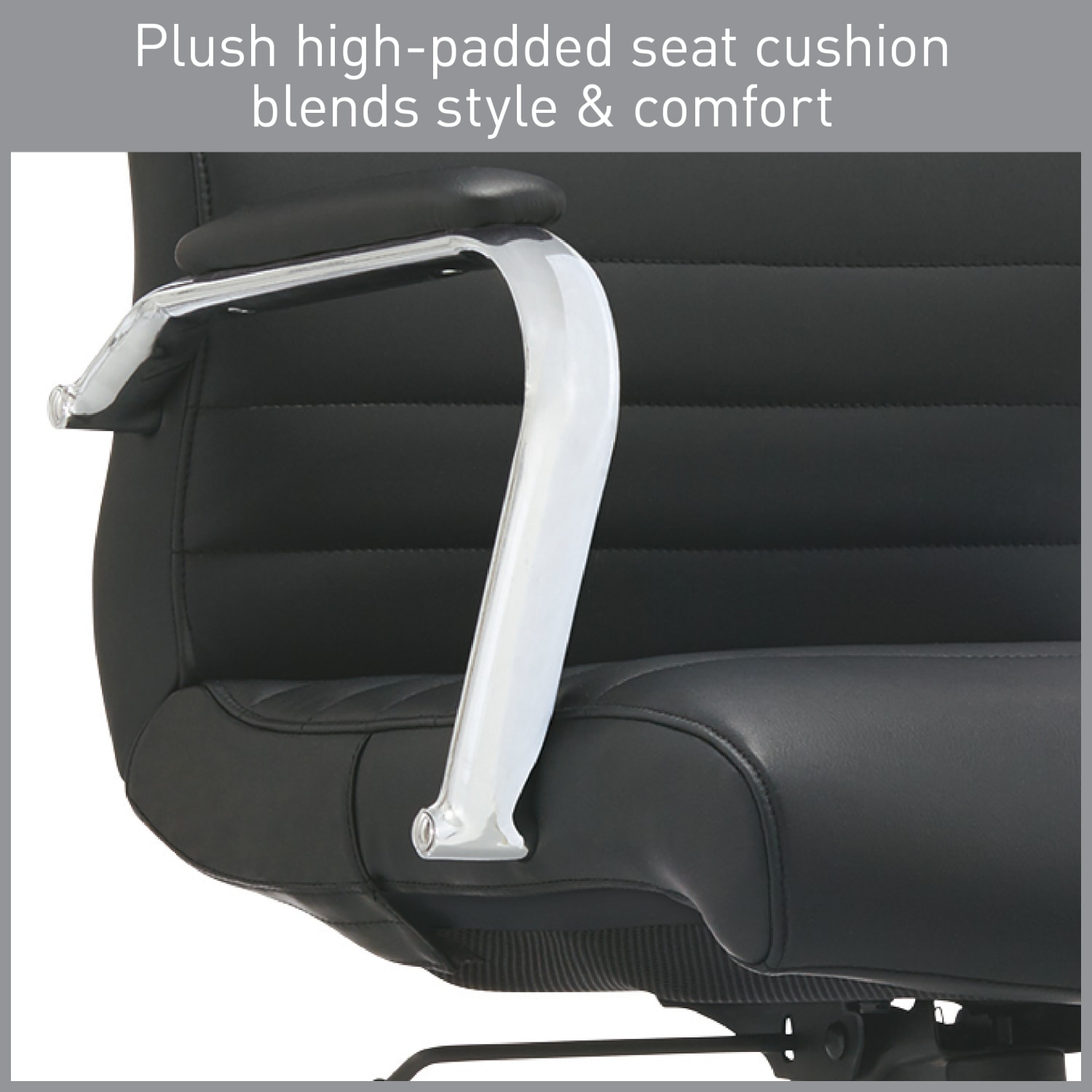 Realspace Modern Comfort Winsley Bonded Leather Mid Back Manager Office Chair BlackSilver BIFMA Compliant PopularChairscom