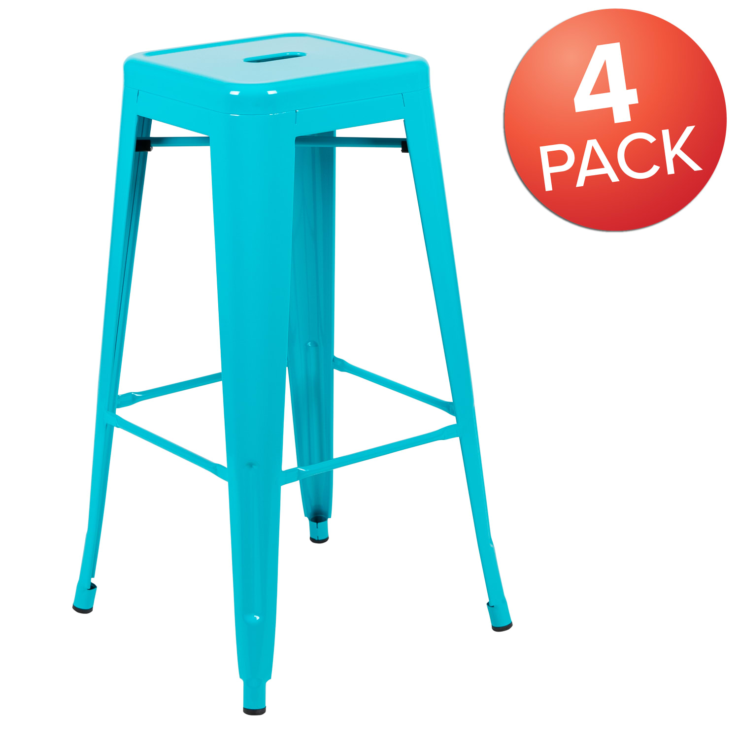 Flash Furniture 30in Metal Indoor Bar Stools Set Of 4 Bar Stools Teal PopularChairscom
