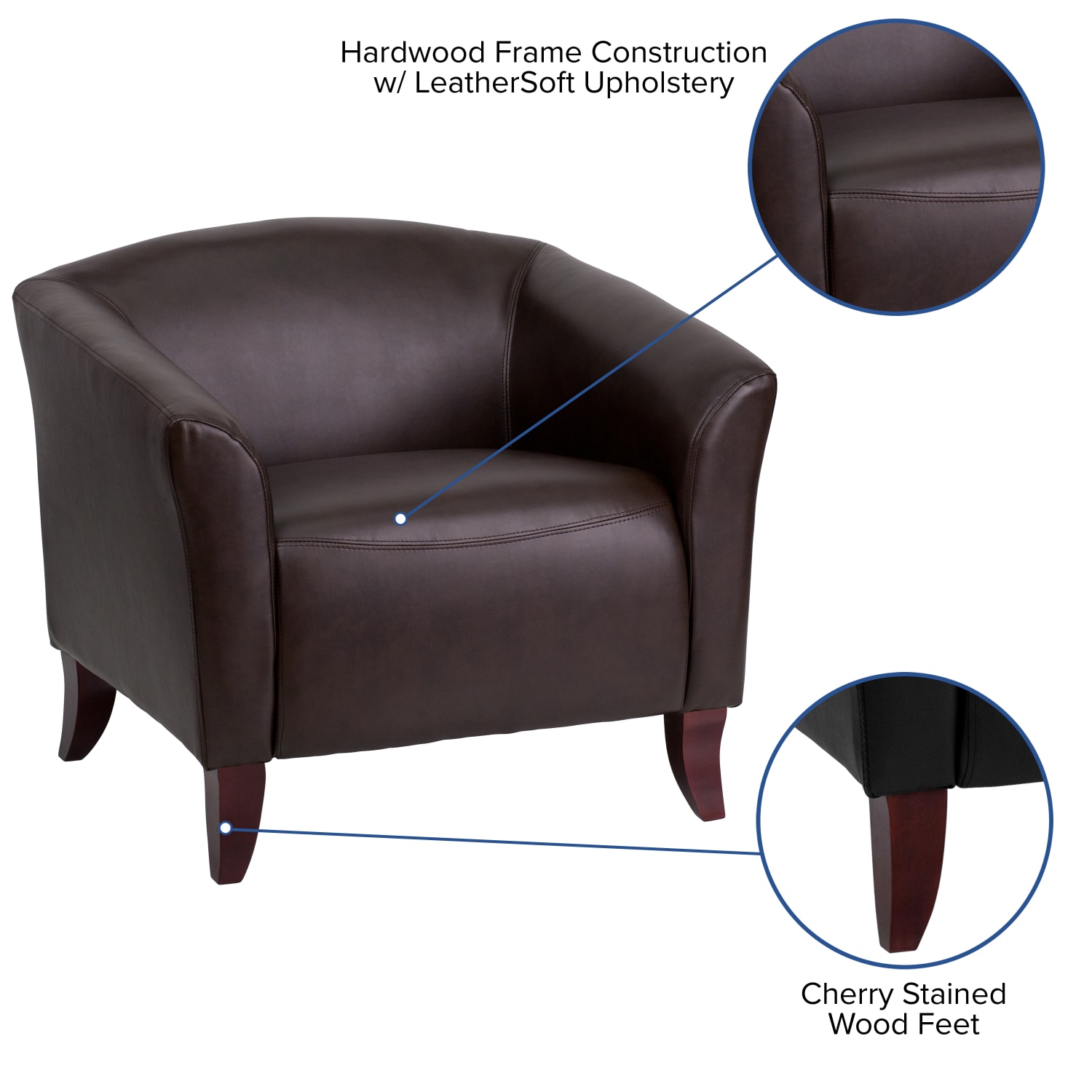 Flash Furniture Hercules Majesty LeatherSoft Faux Leather Chair Brown PopularChairscom