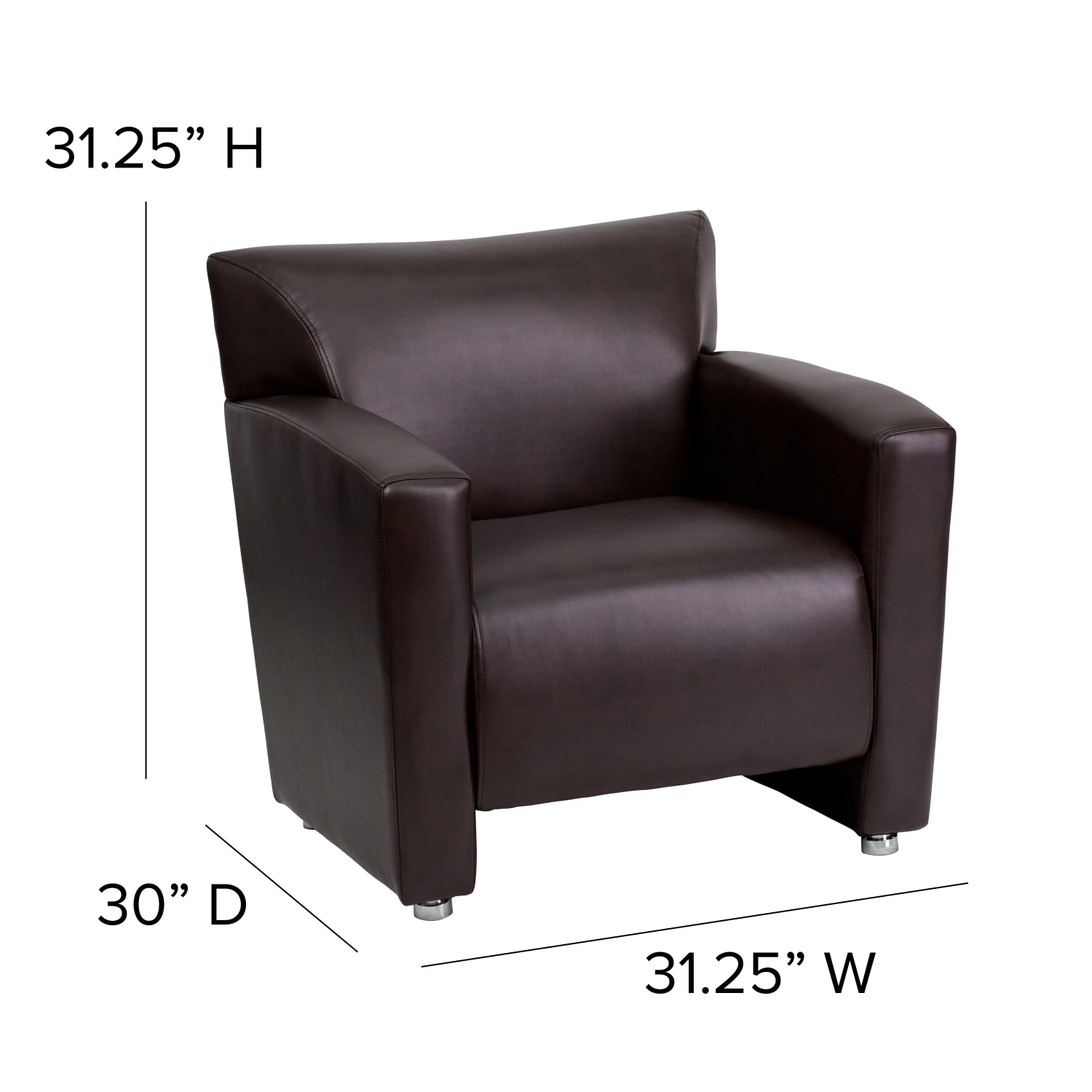 Flash Furniture Hercules Majesty LeatherSoft Faux Leather Chair Brown PopularChairscom