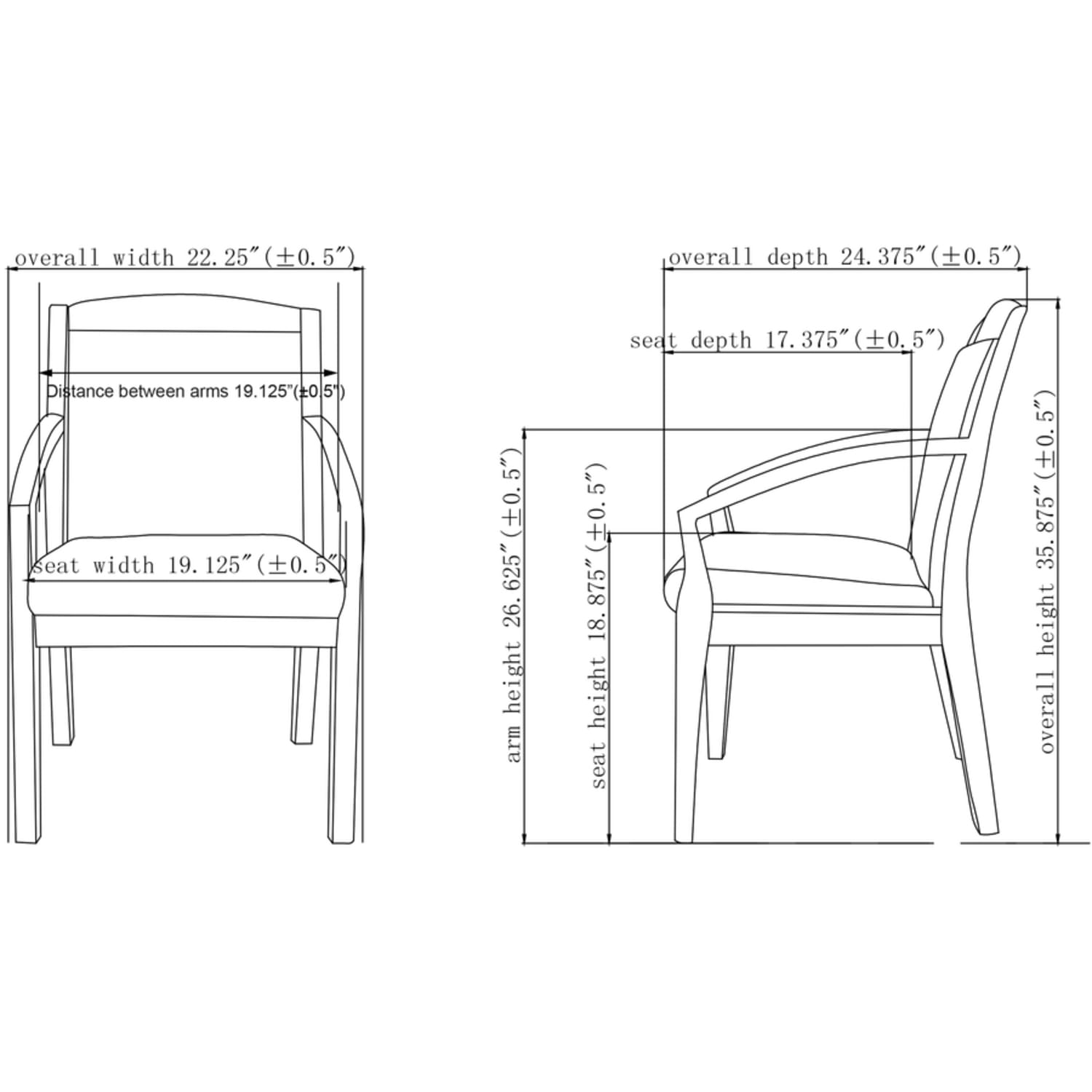 Lorell Bonded LeatherWood Guest Chair With Sloping Arms BlackCherry PopularChairscom